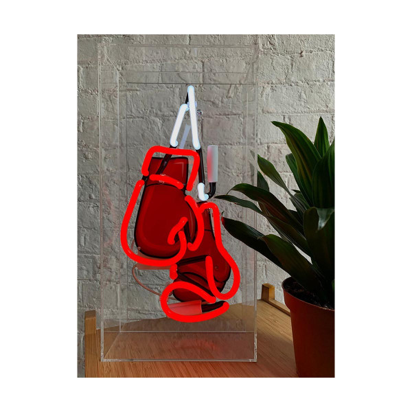 Неонски знак во кутија, 'Boxing Gloves'