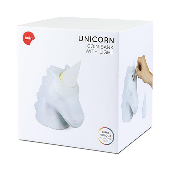 Касичка за пари со ламба, Unicorn, бела