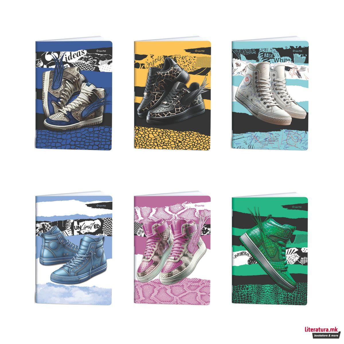 Тетратка, Lipa Mill/Mar-Mar, Premium - Sneakers, A4, коцки 