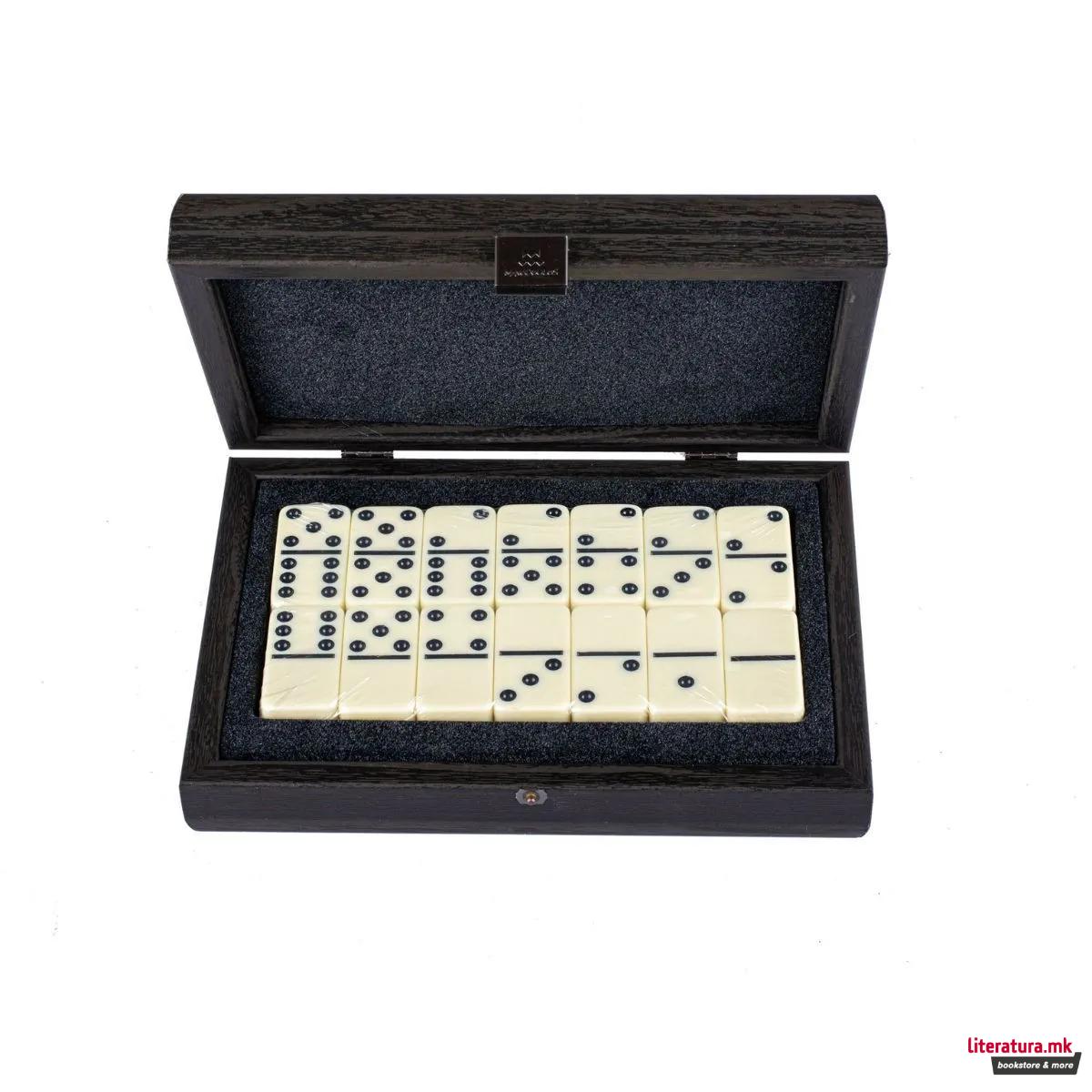 Сет за домино, Luxury Set in Black Wooden Replica Case