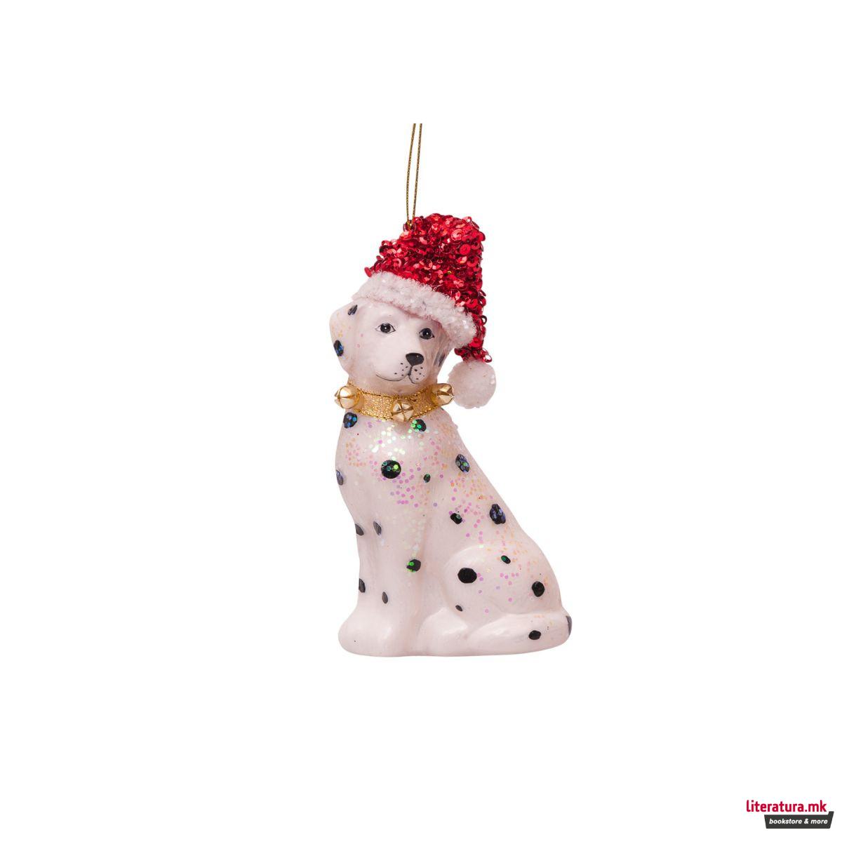 Лампион, Dalmatian Dog with Christmas hat, 11cm
