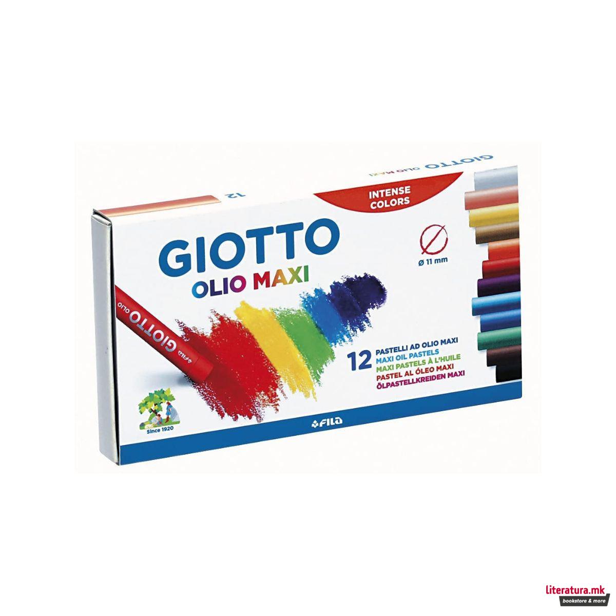 Мрсни боички, Giotto, Olio Maxi, 12 бои, Ø11 мм