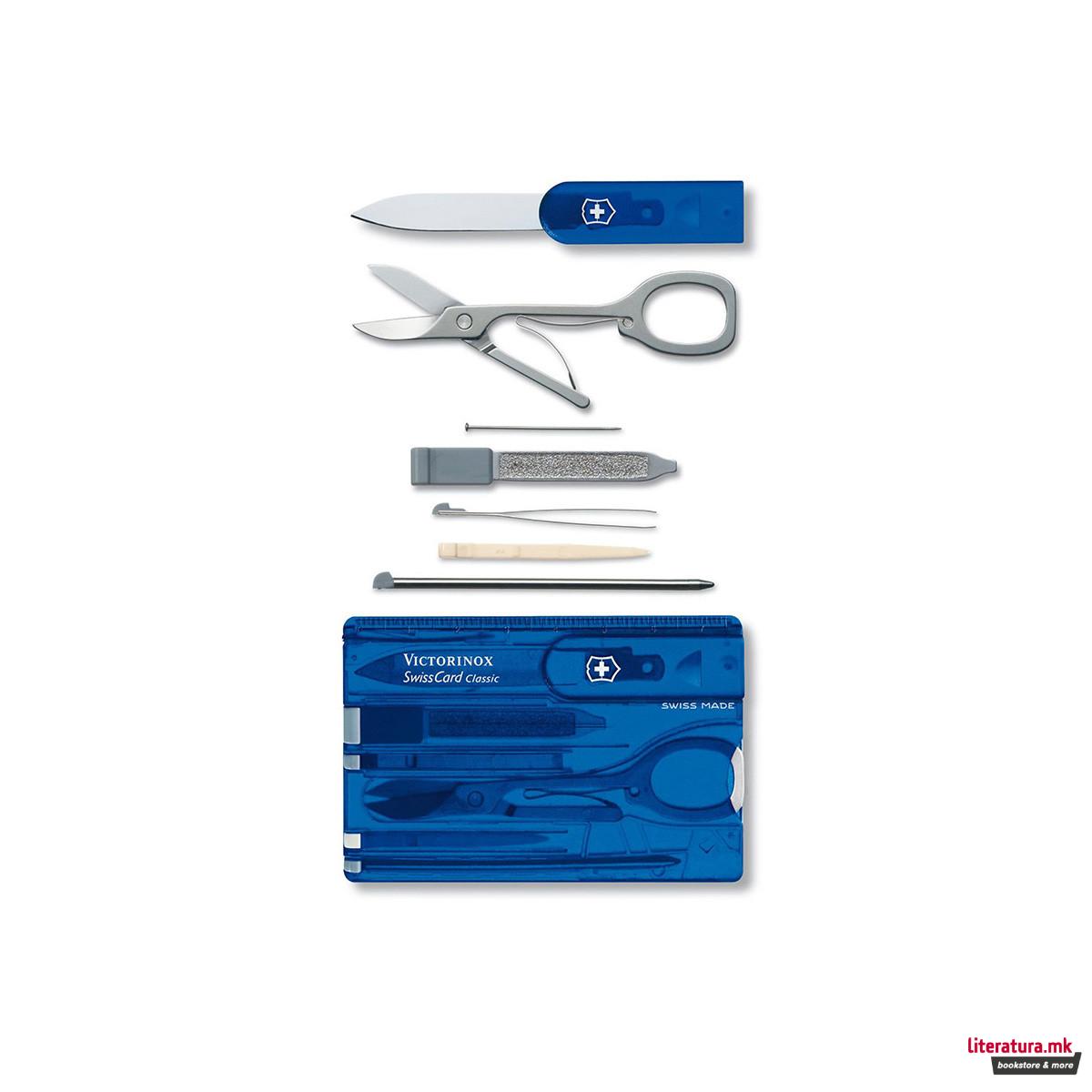 Џебна алатка - картичка, Victorinox, Swiss Card, 82 x 54.5мм, сина 