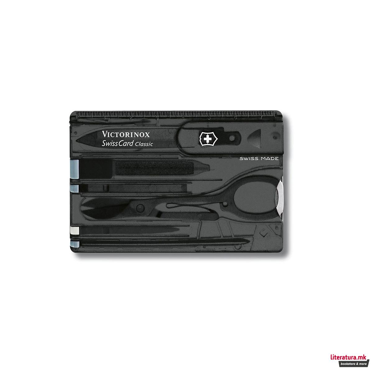 Џебна алатка - картичка, Victorinox, Swiss Card, 82 x 54.5мм, црнa 
