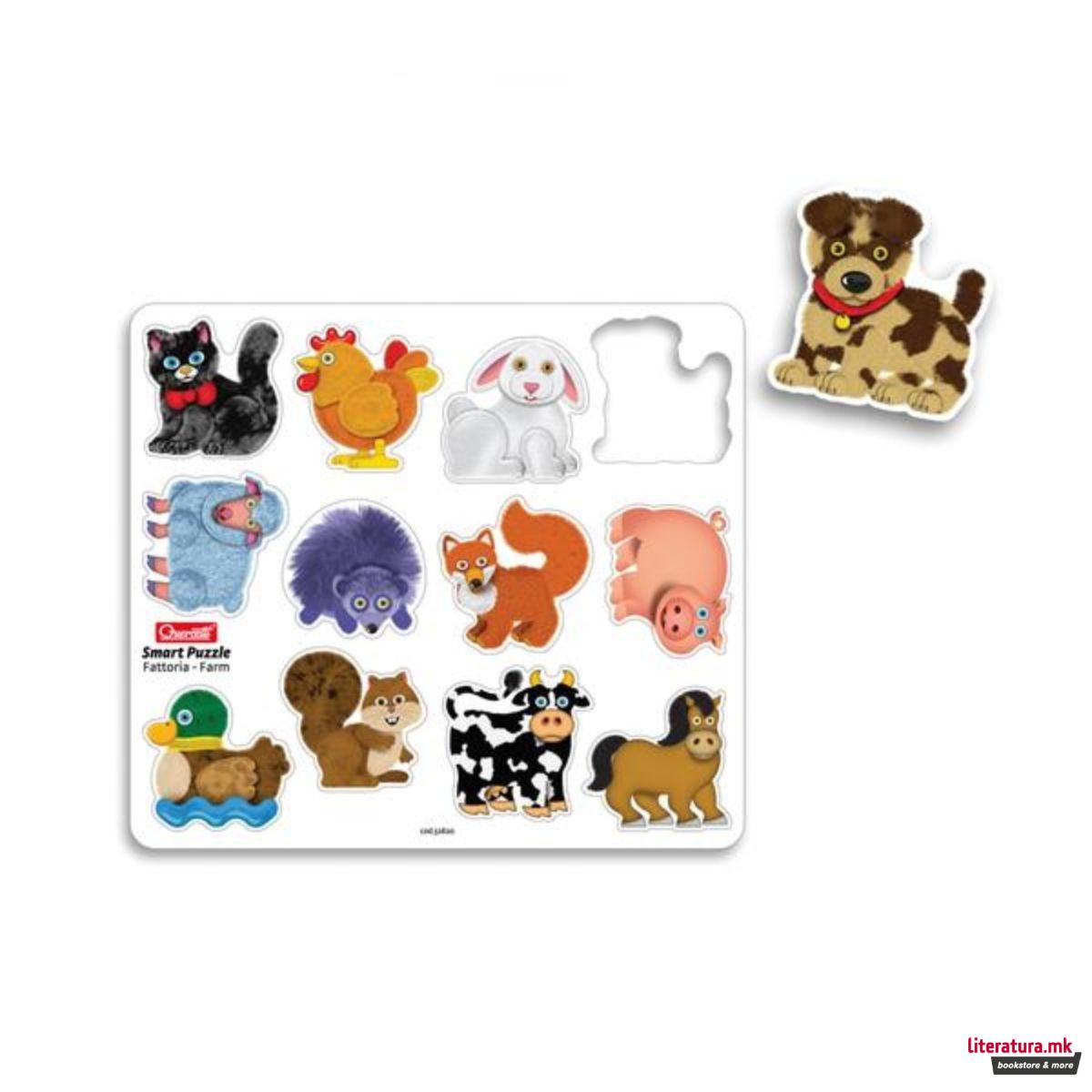 Магнетна сложувалка, Smart Puzzle - Farm, 13 парчиња 