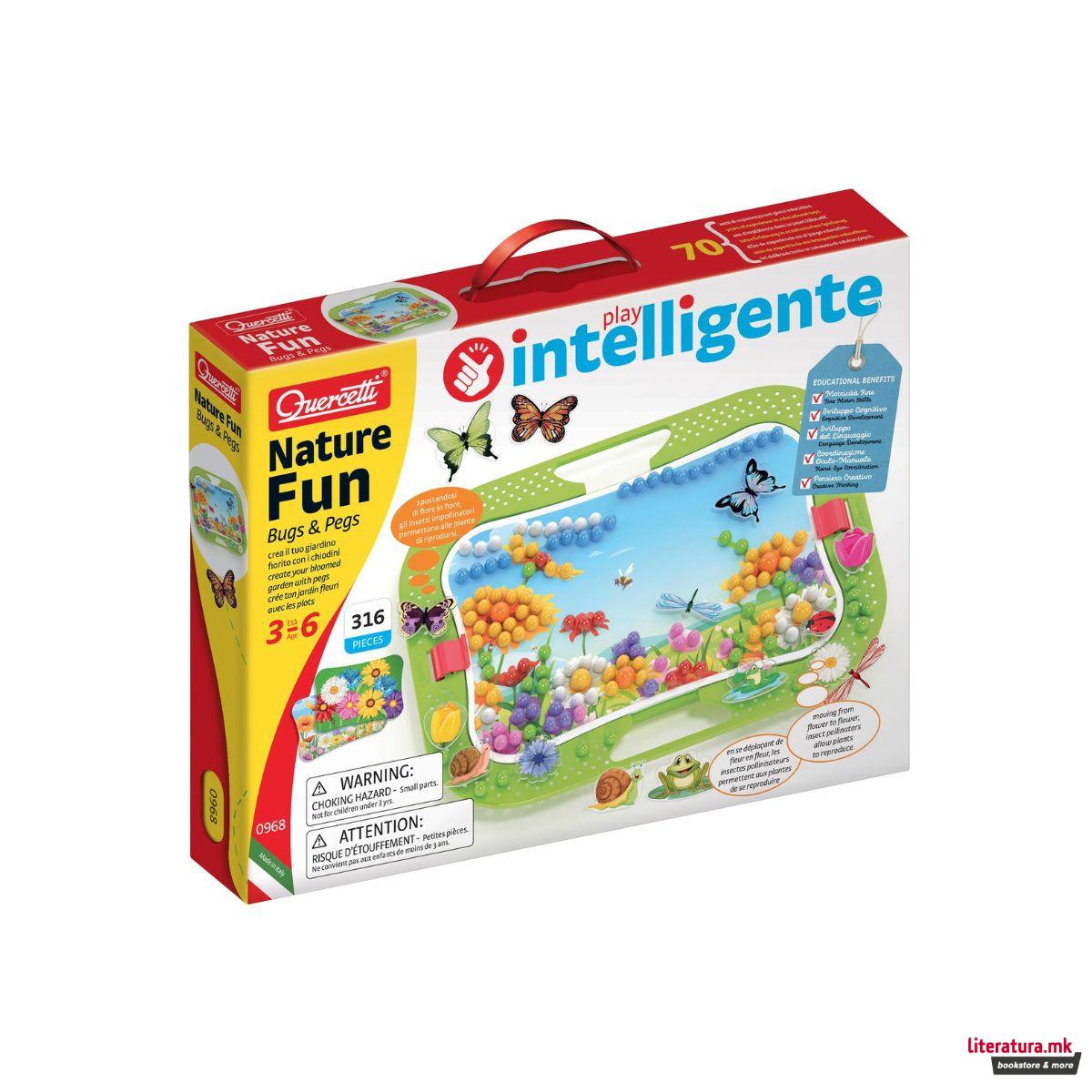 Табла со пинови и фигури, Nature Fun Bugs & Pegs, 316 парчиња 