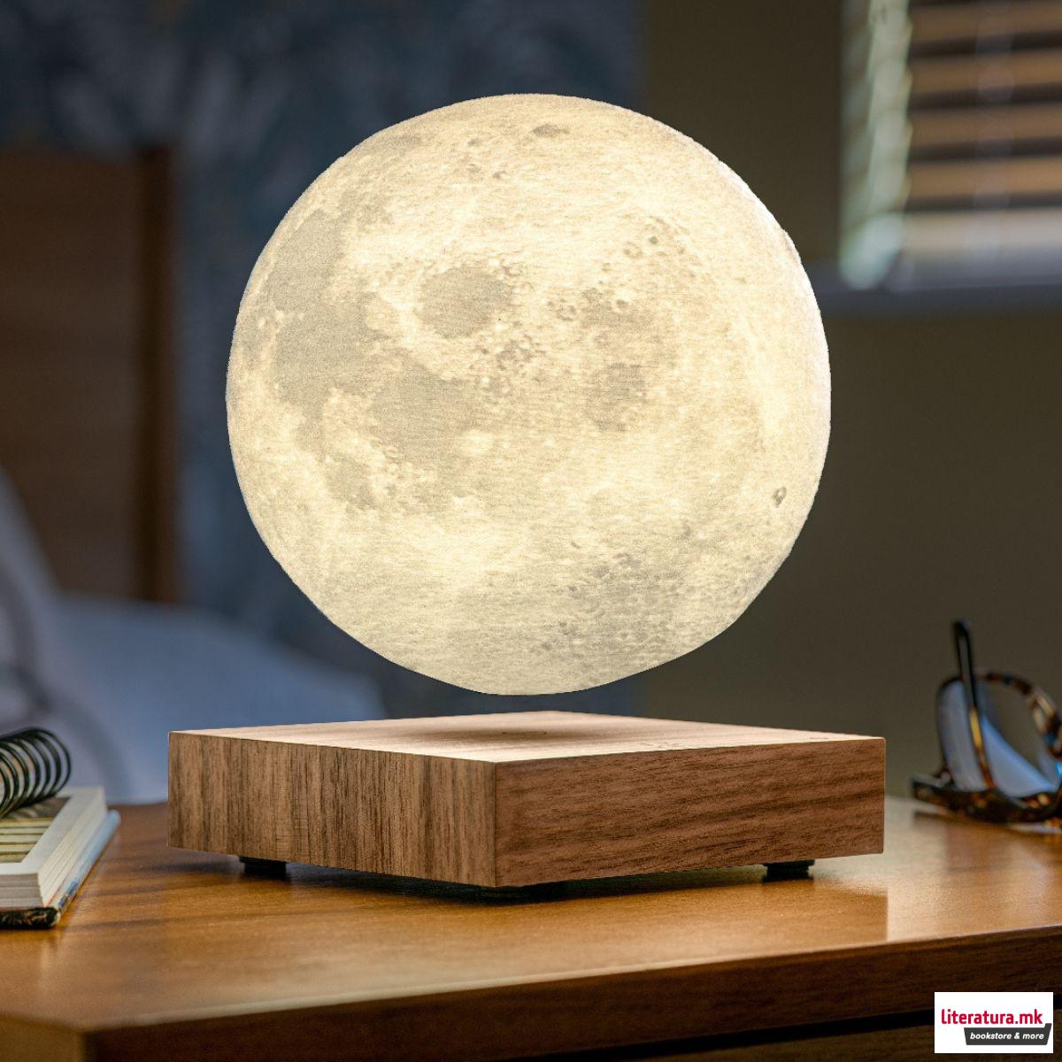 Паметна ламба - Месечина, Smart Moon Lamp, дрво - орев 