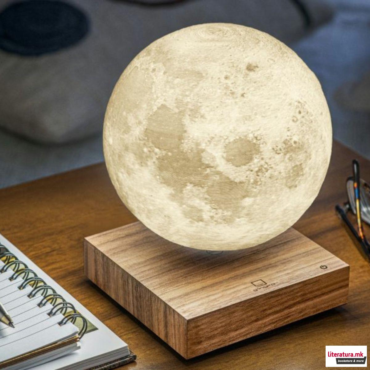 Паметна ламба - Месечина, Smart Moon Lamp, дрво - орев 