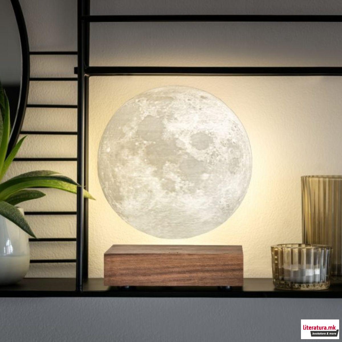 Паметна ламба - Месечина, Smart Moon Lamp, дрво - орев 