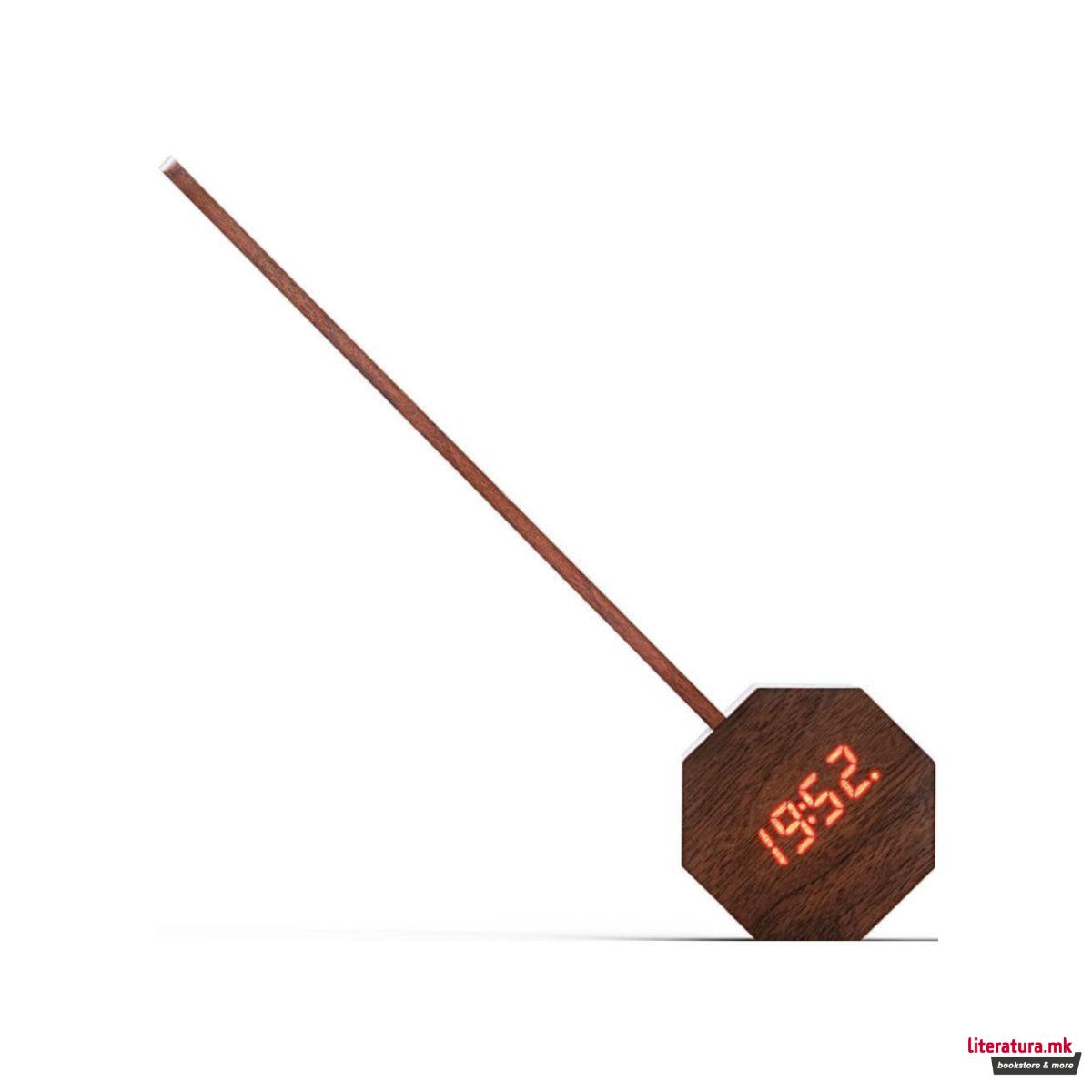 Часовник/Ламба, Octagon One Plus Portable Alarm Clock Desk Light, дрво - орев