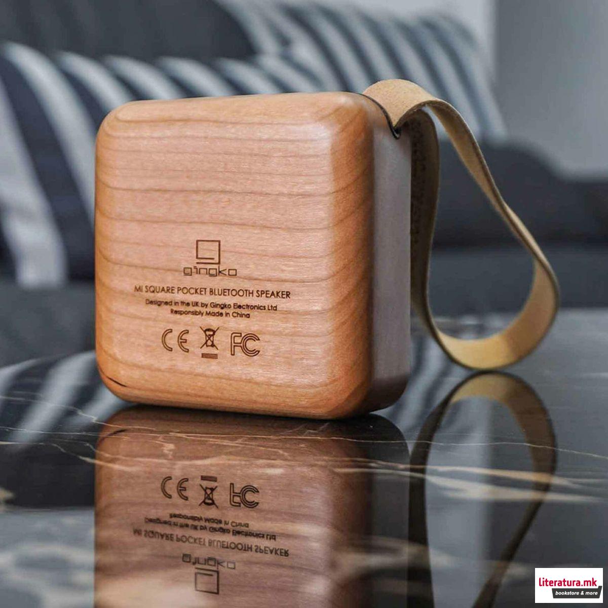 Звучник, Mi Square Pocket Bluetooth Speaker, дрво - цреша 