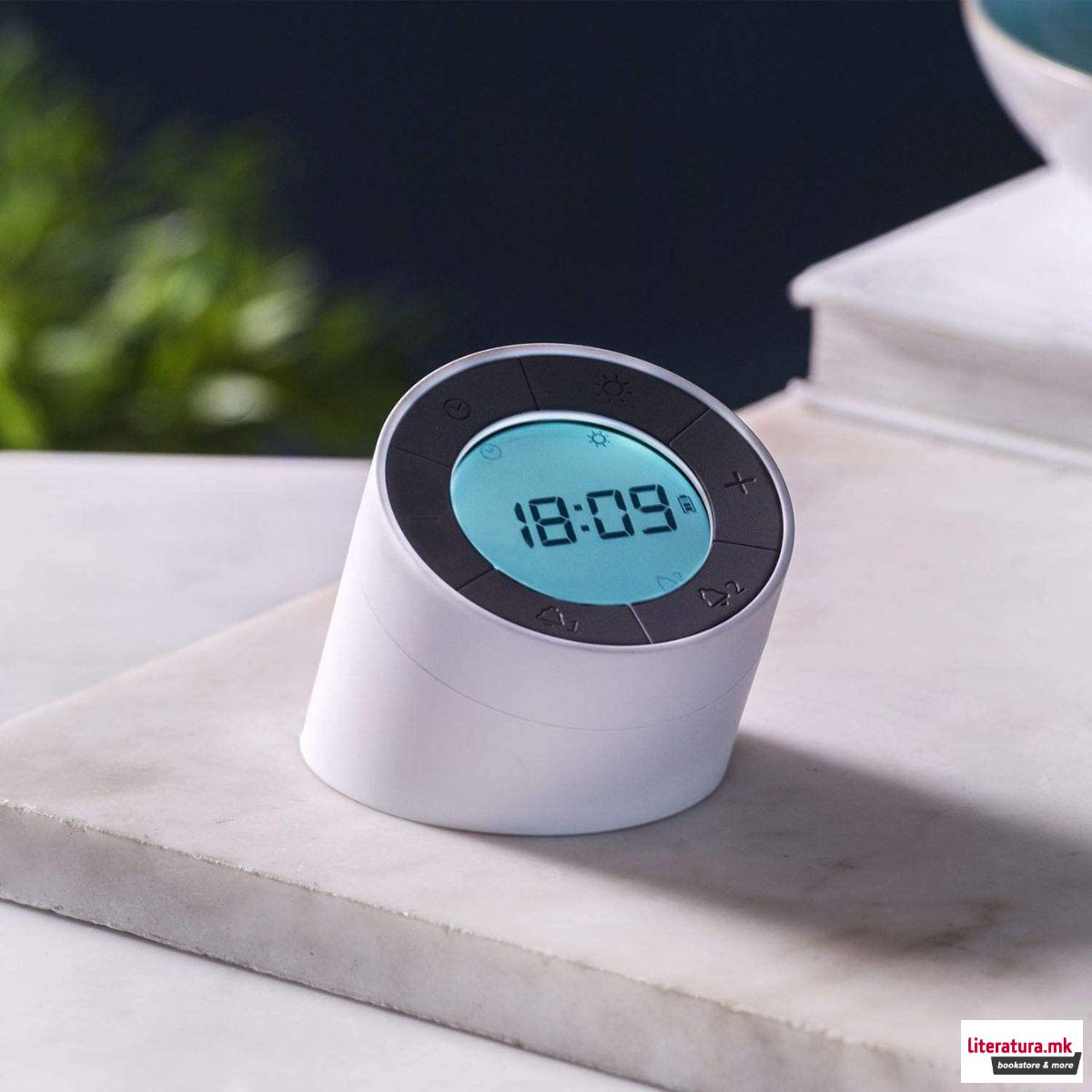 Будилник, The Edge Light Alarm Clock, бел
