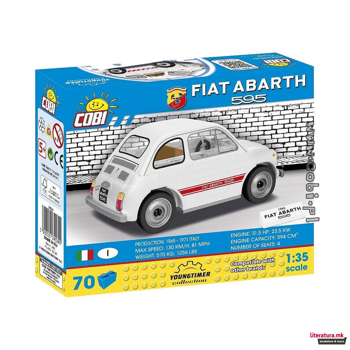 Коцки за градба, Youngtimer Collection, Fiat Abarth 595, 70 парчиња 