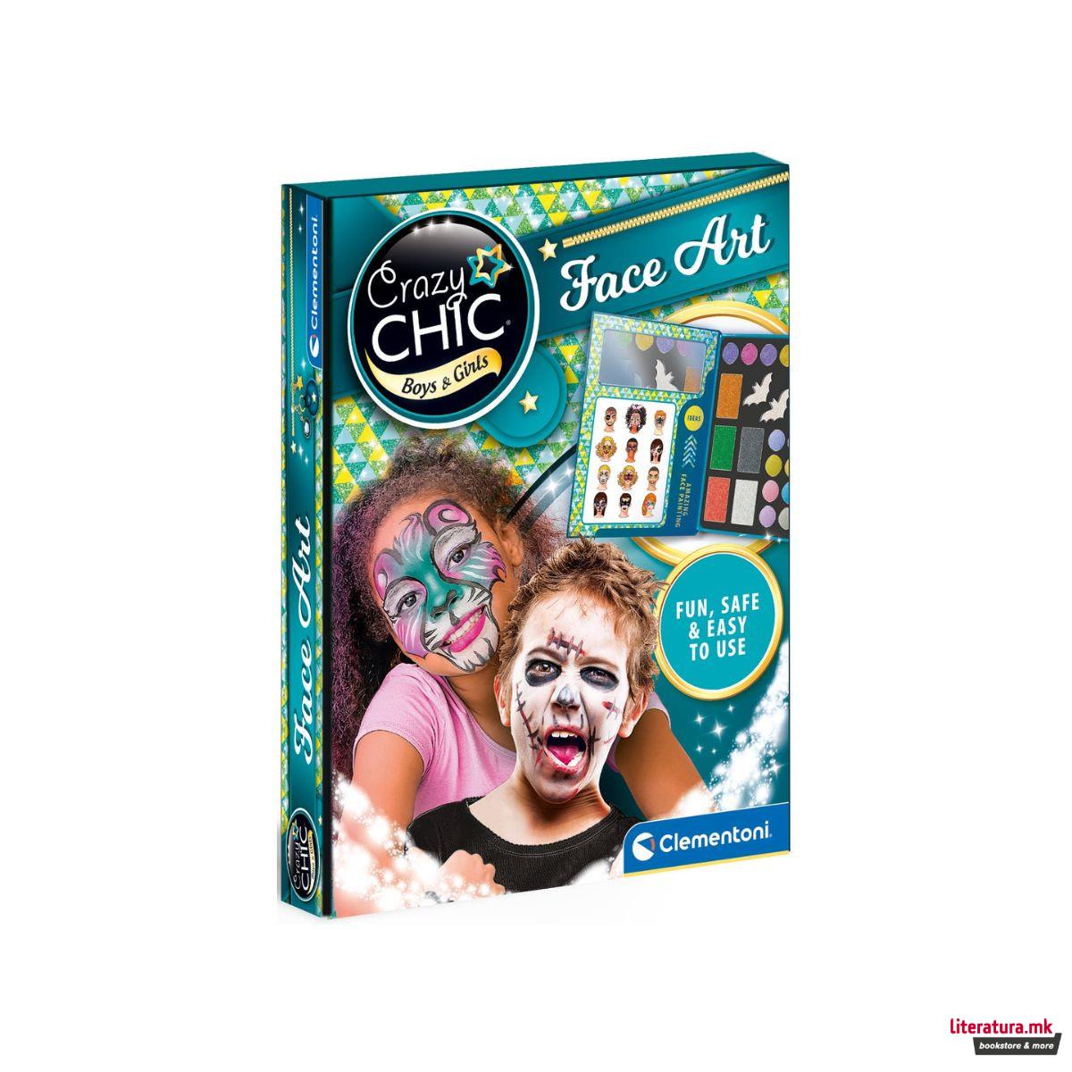 Креативен сет за боење на лице, Crazy Chic - Boys & Girls, Face Art 