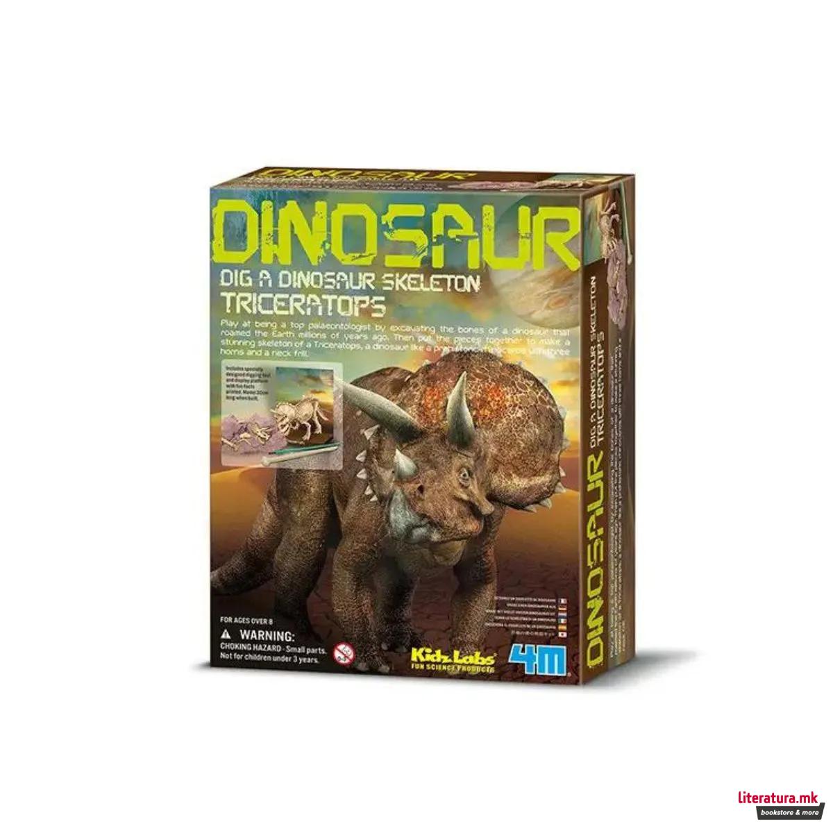 STEM сет, Kidz Labs, Dig a Dinosaur Skeleton - Triceratops 