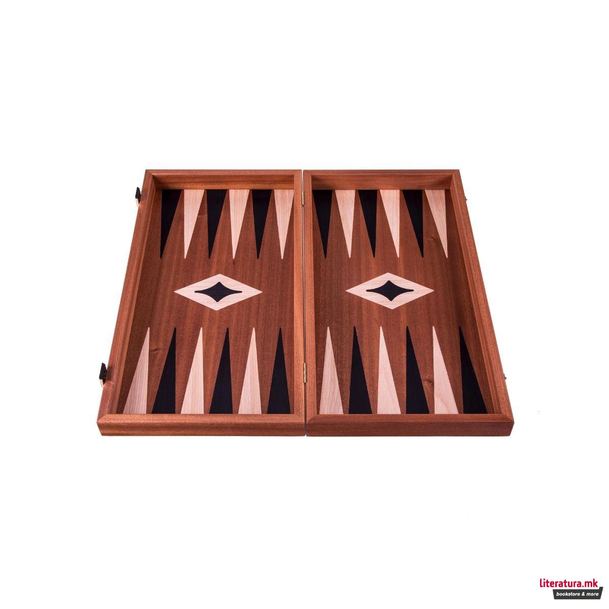 Сет за табла, Handcrafted Mahogany - Elegant Marquetry, црн