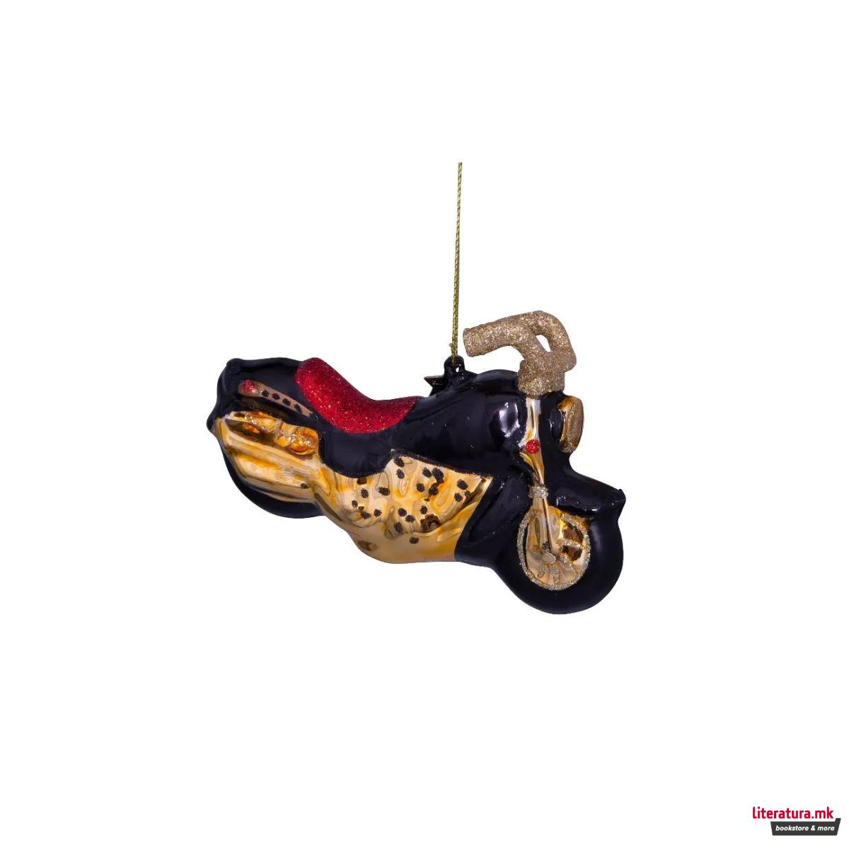 Лампион, Black/Gold Motorcycle, 9 cm 