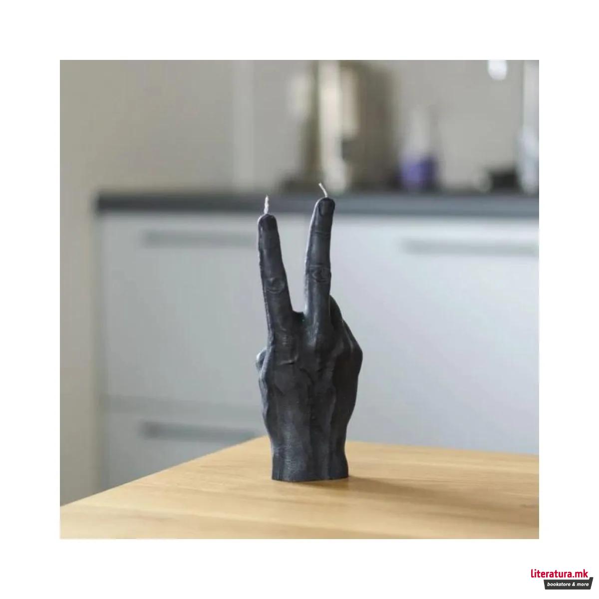 Свеќа, Hand Gesture Candles, Peace, црна