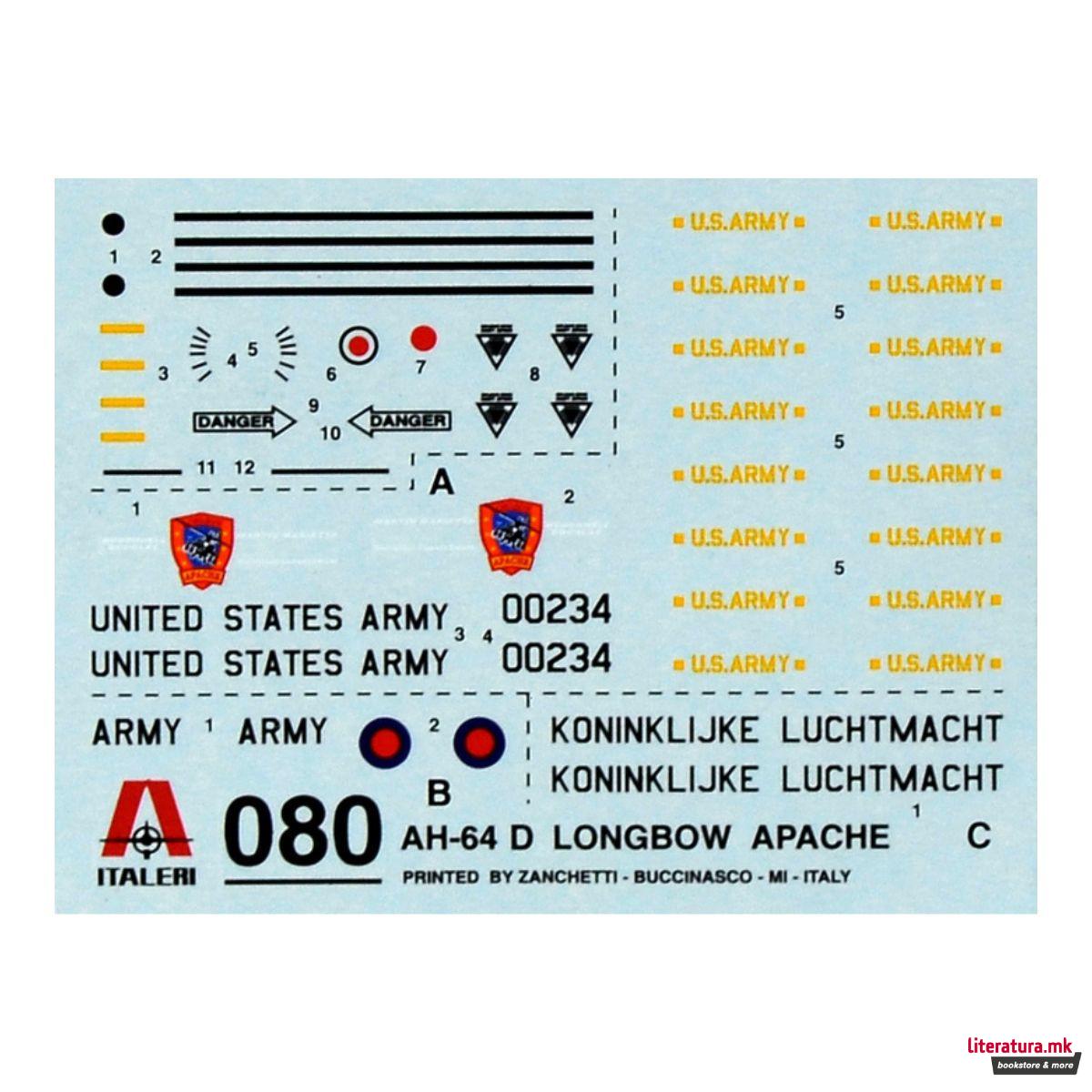 Макета, Helicopters, AH - 64 D Apache Longbow, 1:72