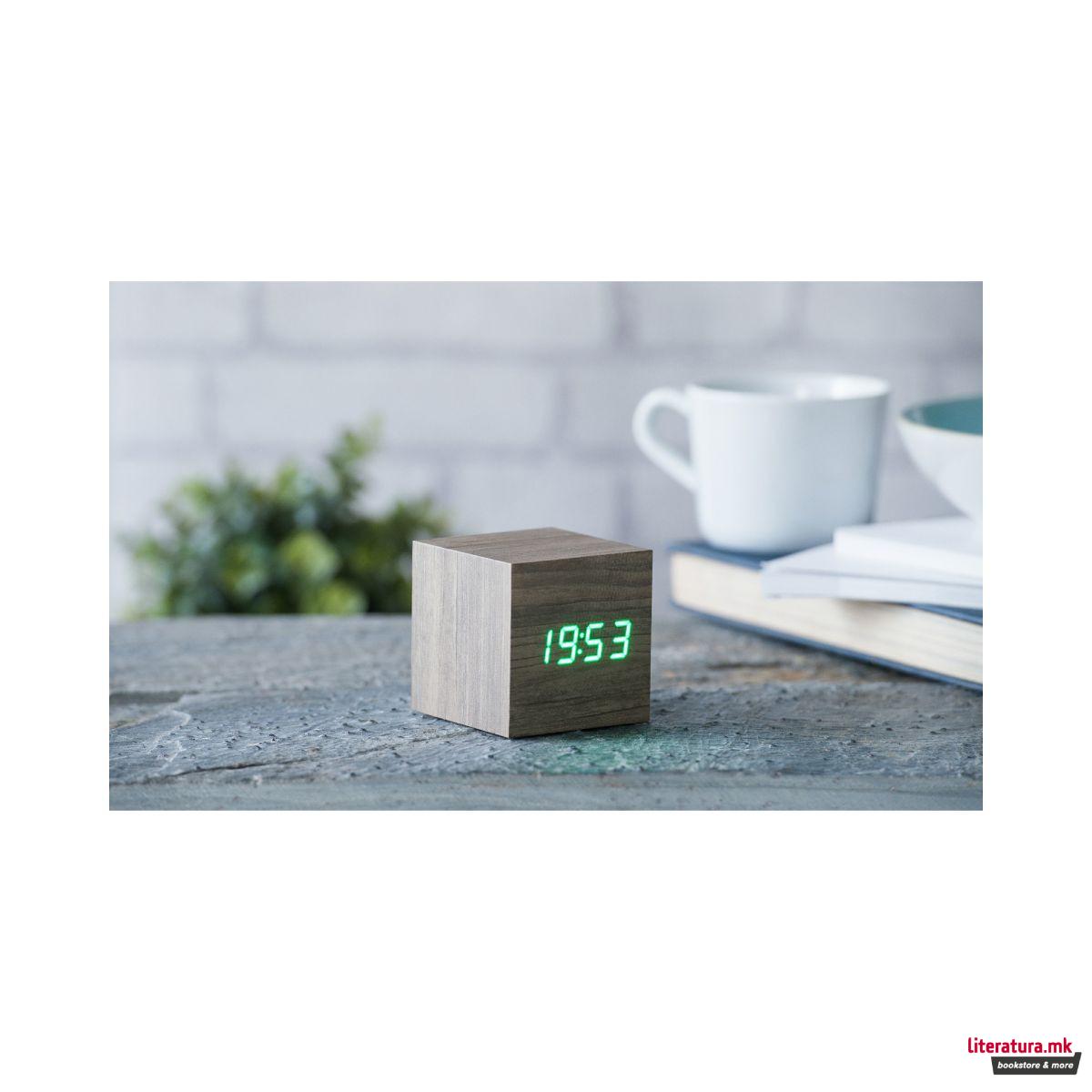 Часовник, Wooden Cube Click Clock , дрво-јасен 