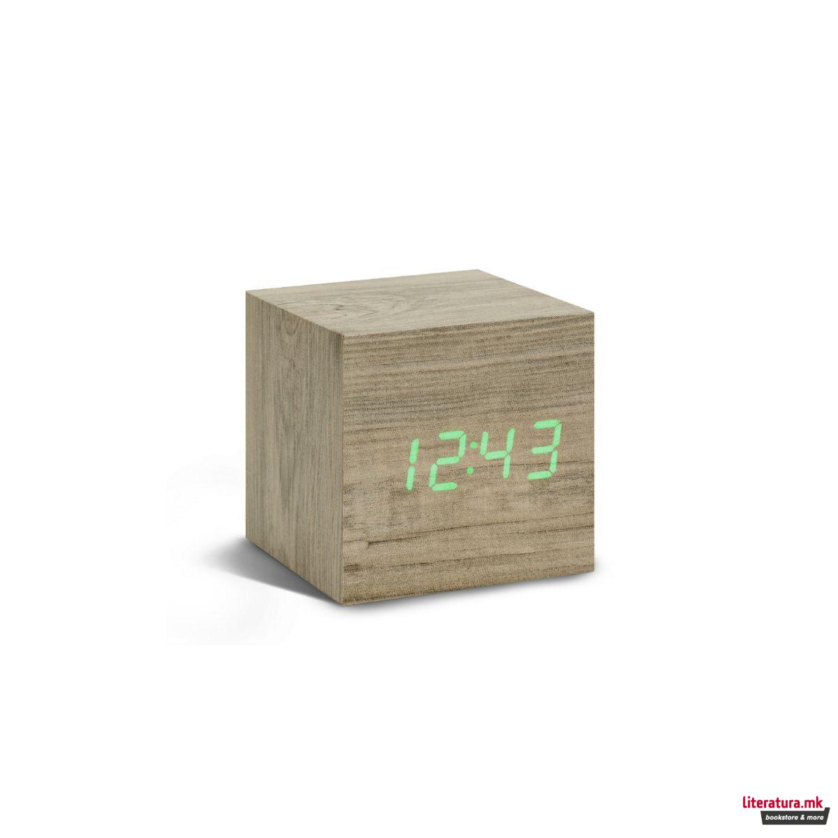 Часовник, Wooden Cube Click Clock , дрво-јасен 