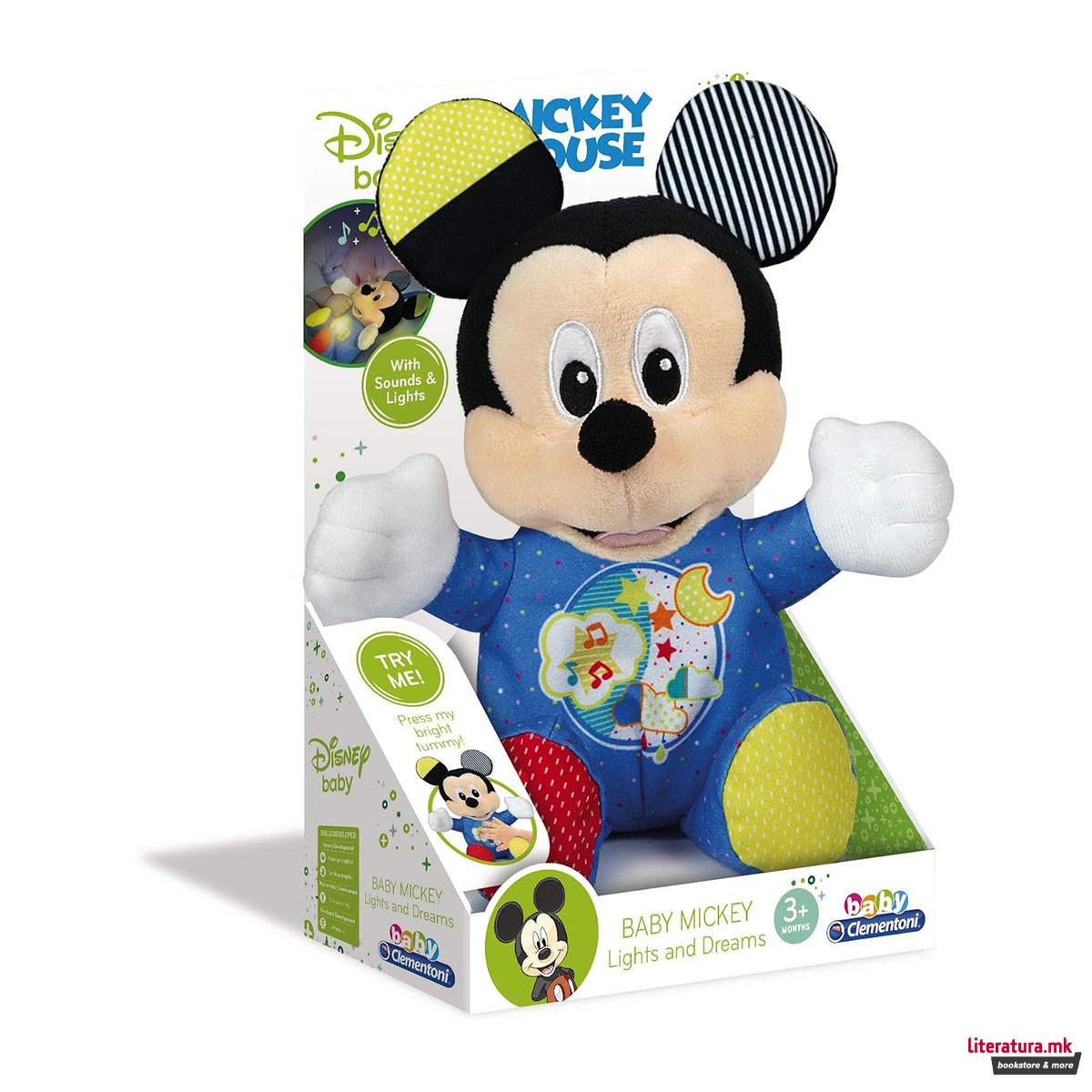 Светлечка плишана играчка, Clementoni Baby, Disney - Mickey Mouse