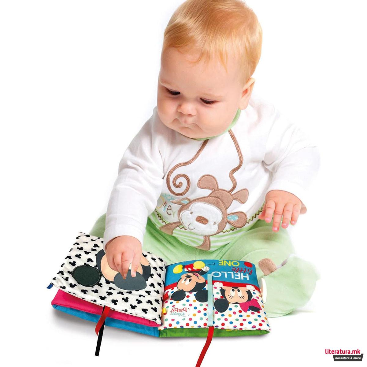 Мека книга со активности за деца, Clementoni Baby, Disney - Hello Little One