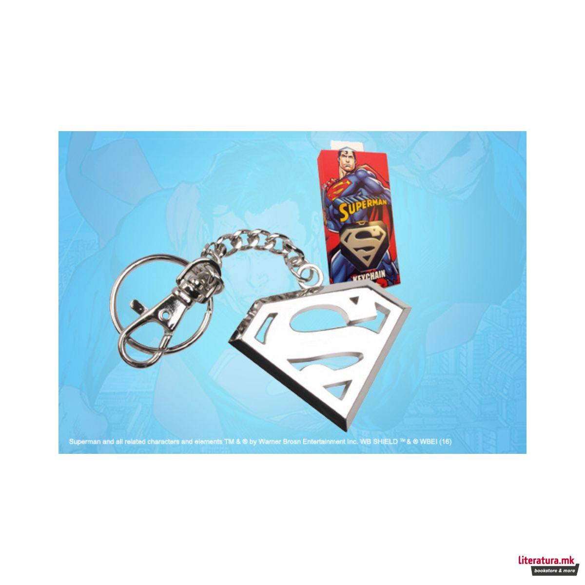 DC COMICS SUPERMAN LOGO PORTACHIAVI IN METALLO SMALTATO METAL