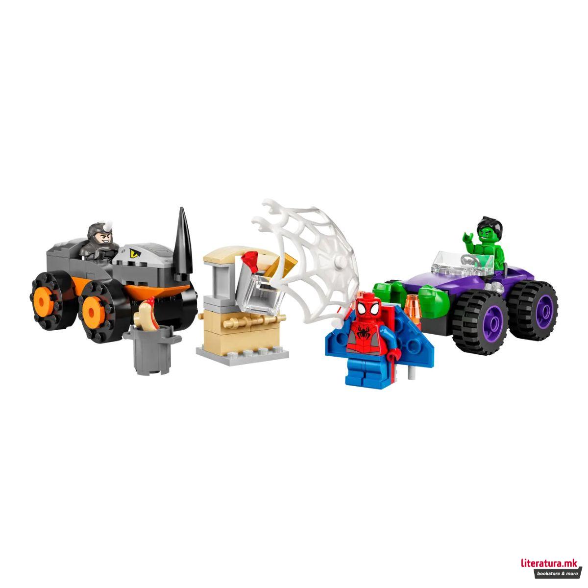 LEGO коцки, Marvel: Spidey Amazing Friends - Hulk vs. Rhino Truck Showdown