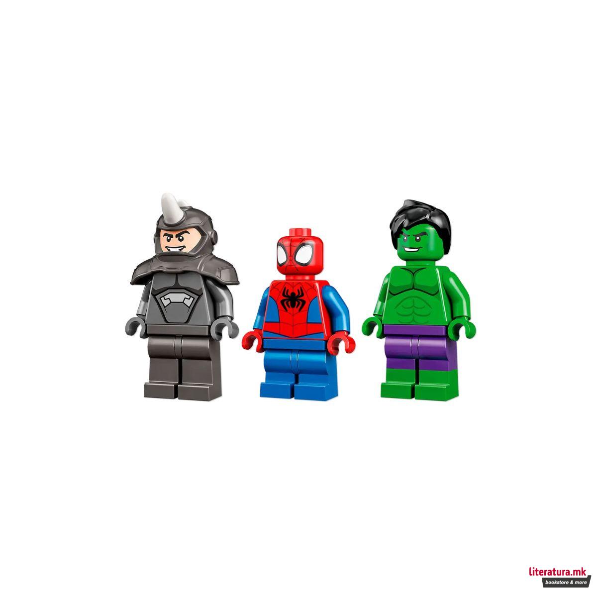 LEGO коцки, Marvel: Spidey Amazing Friends - Hulk vs. Rhino Truck Showdown