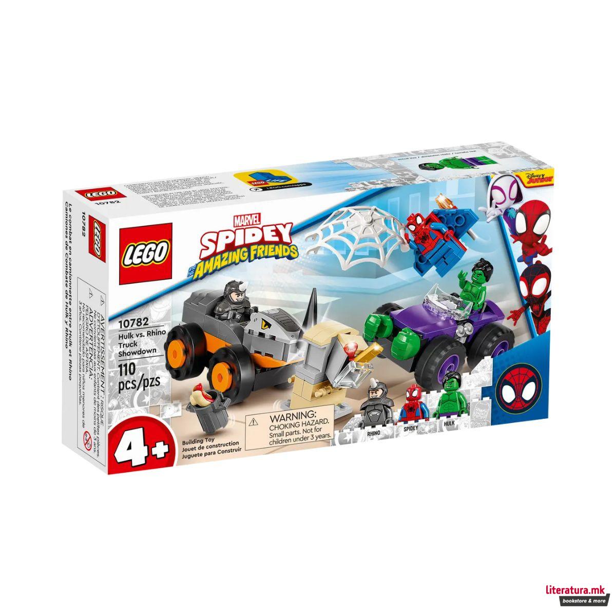 LEGO коцки, Marvel: Spidey Amazing Friends - Hulk vs. Rhino Truck Showdown