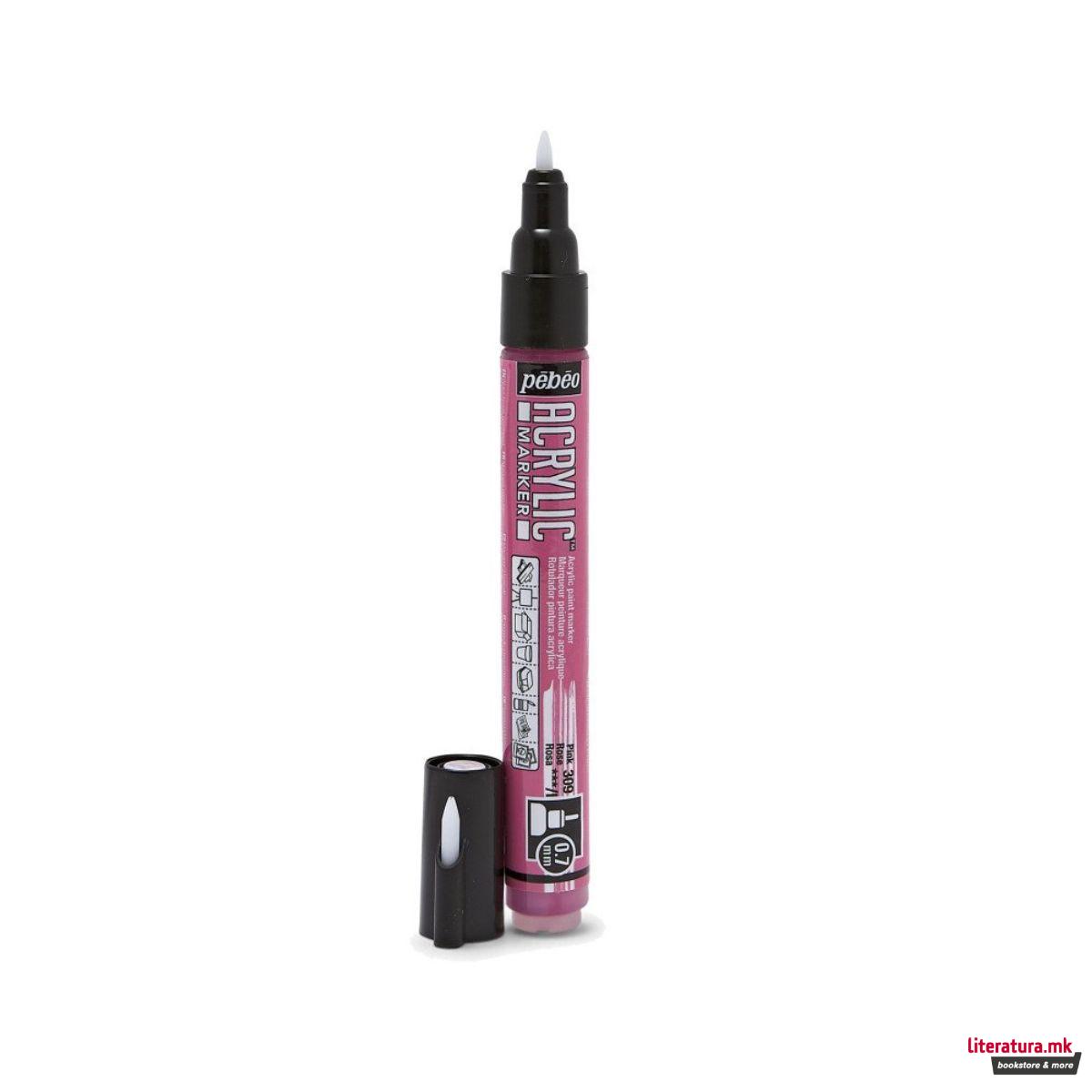 Акрилен маркер, Pebeo, Acrylic Marker 0.7mm - Pink