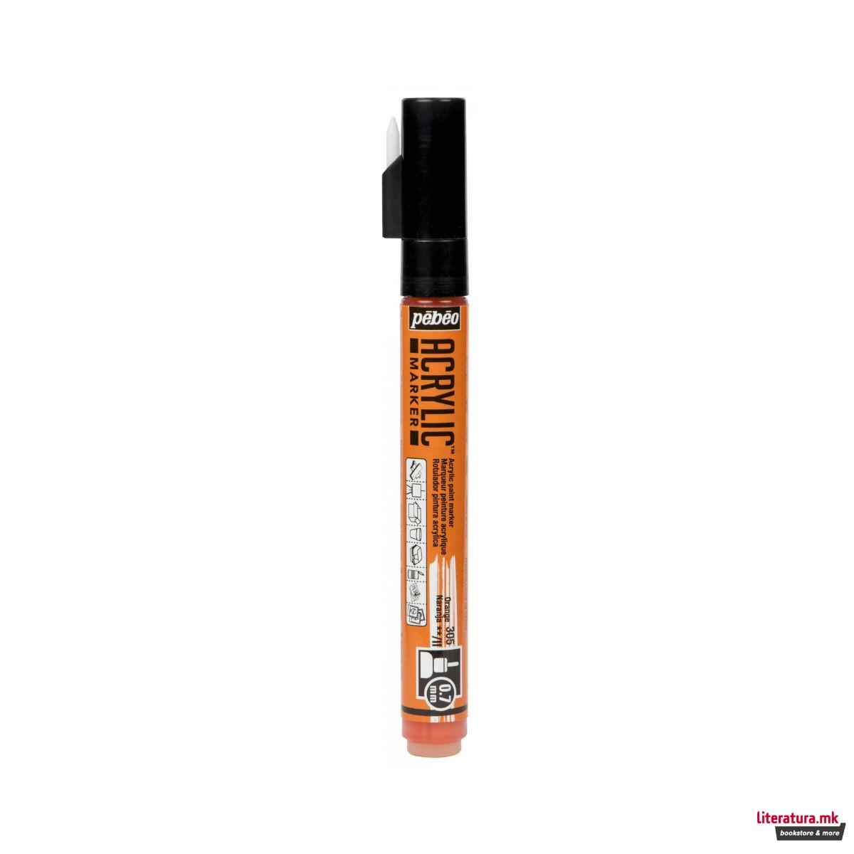 Акрилен маркер, Pebeo, Acrylic Marker 0.7mm - Orange