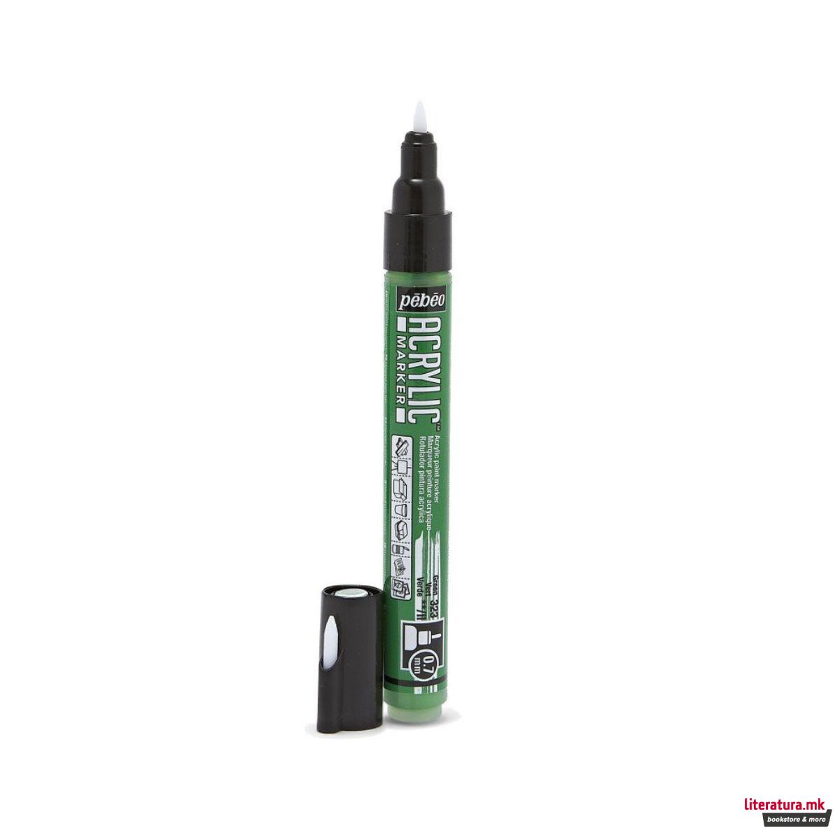 Акрилен маркер, Pebeo, Acrylic Marker 0.7mm - Green