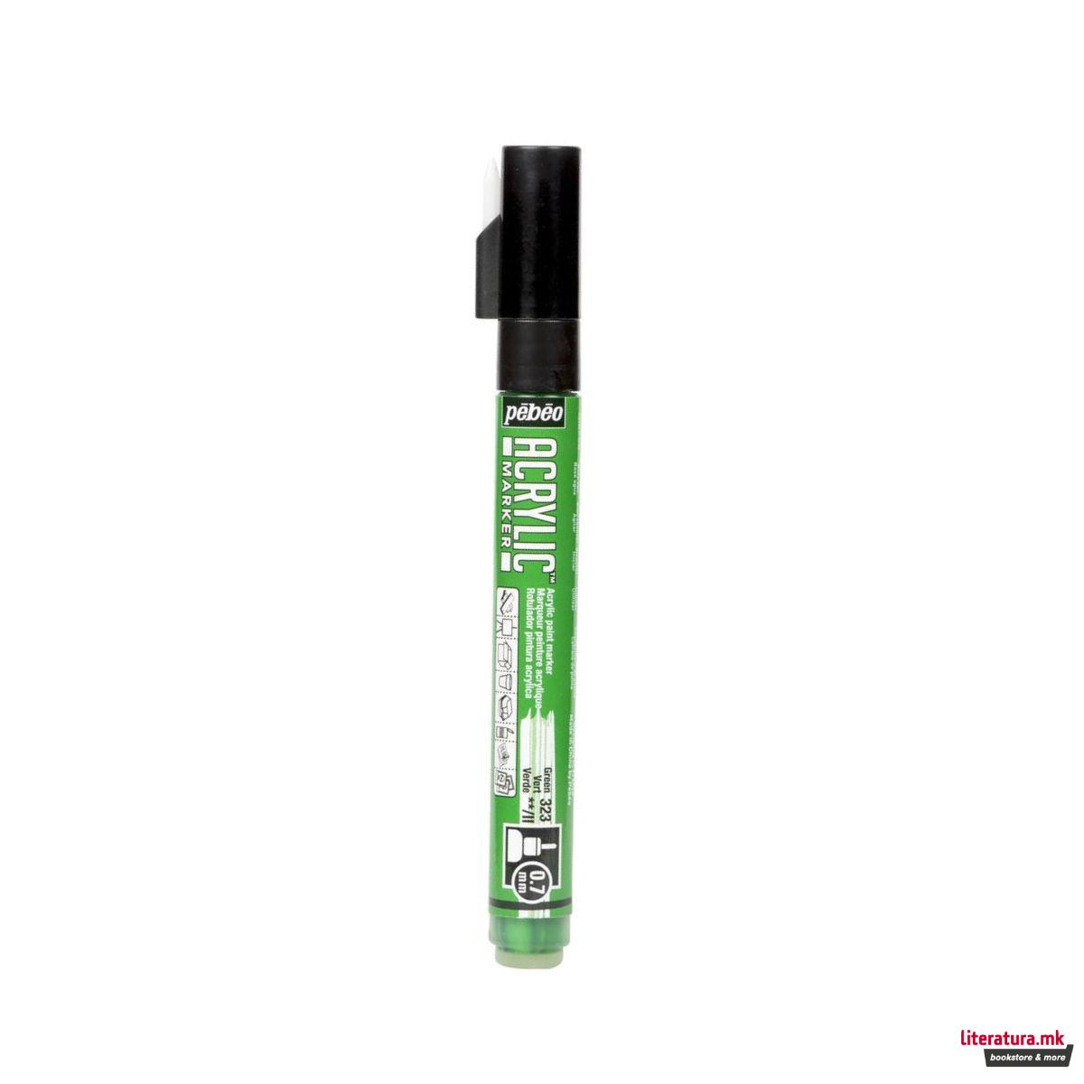 Акрилен маркер, Pebeo, Acrylic Marker 0.7mm - Green