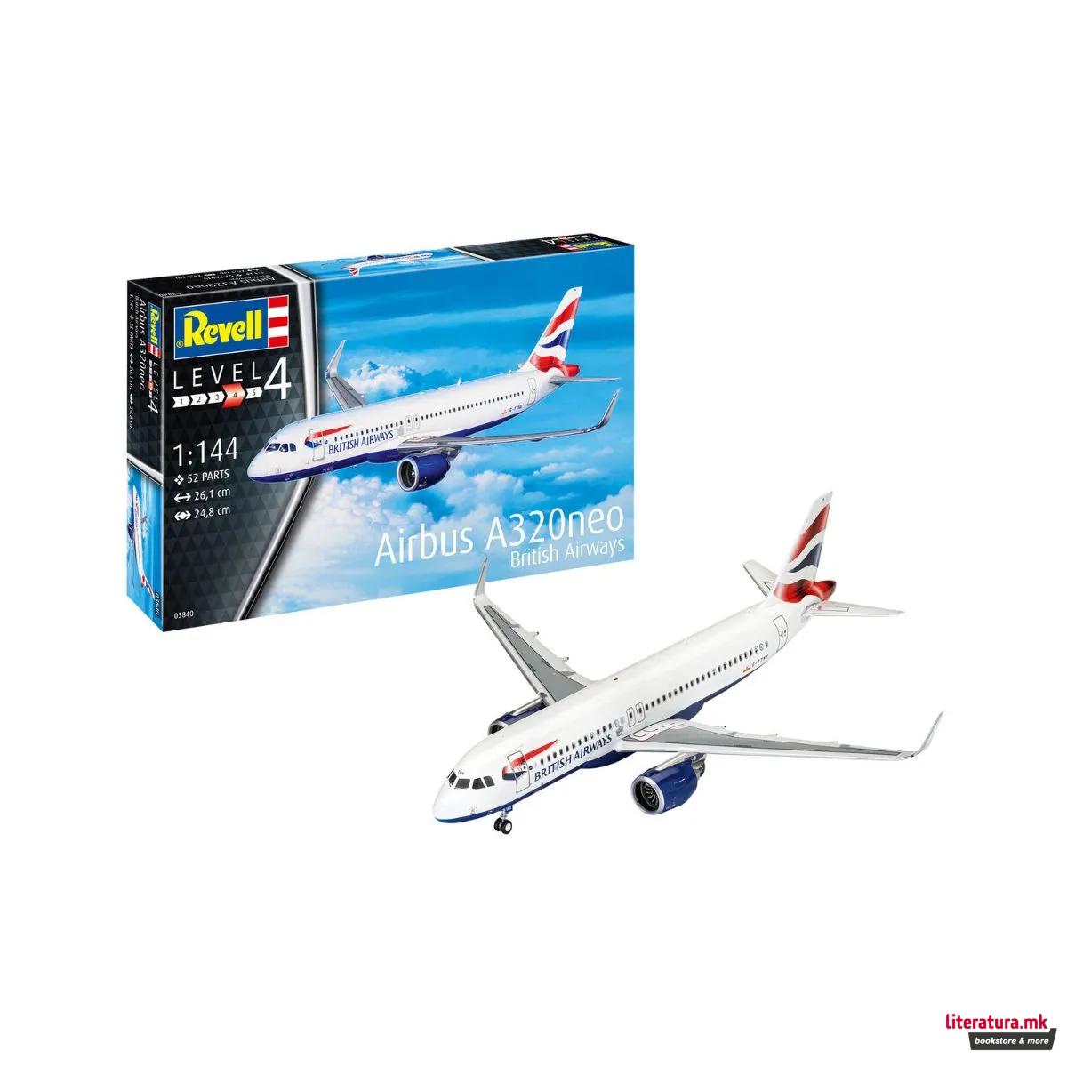 Сет макета + бои, Airbus A320neo (British Airways), 1:144