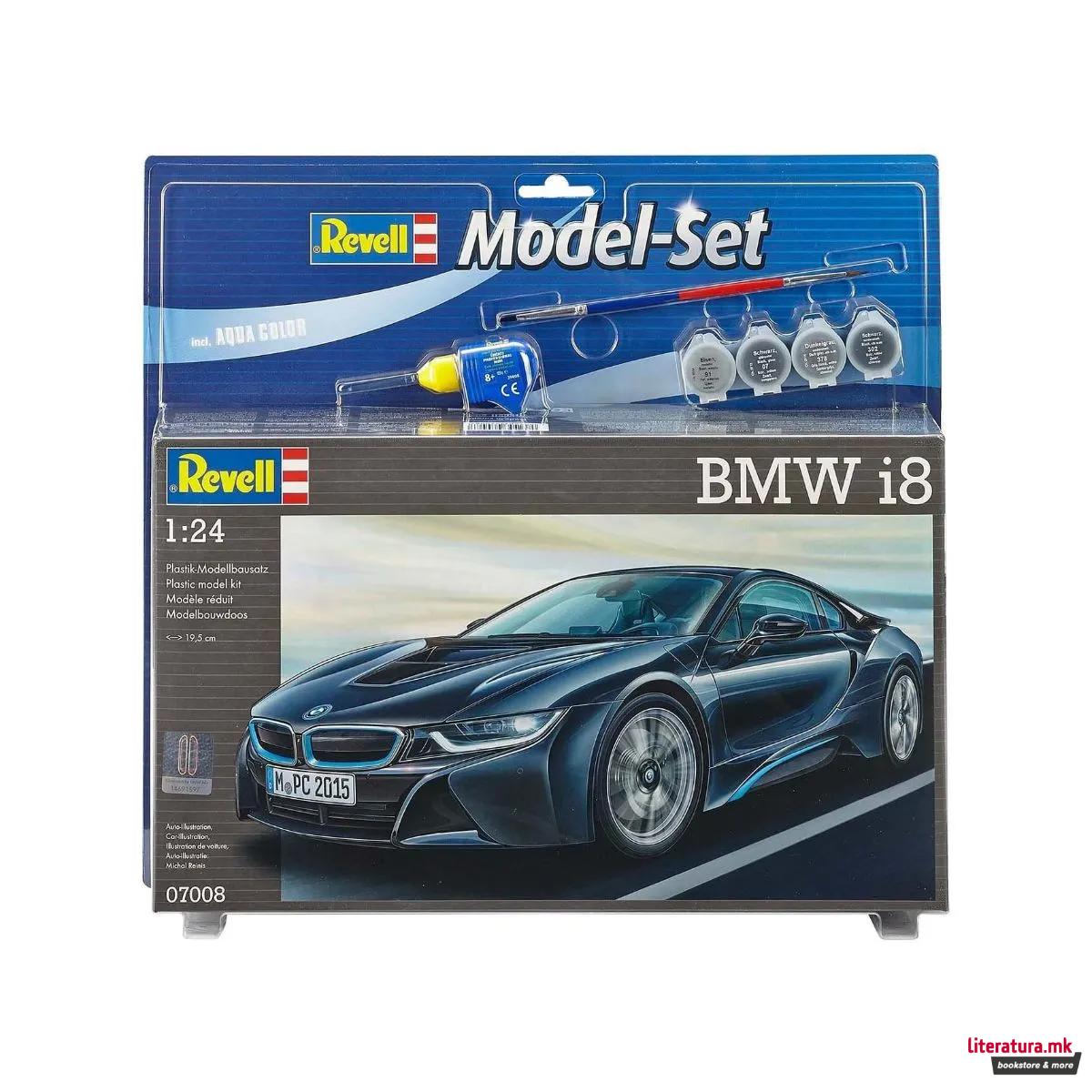 Сет макета + бои, BMW i8, 1:24