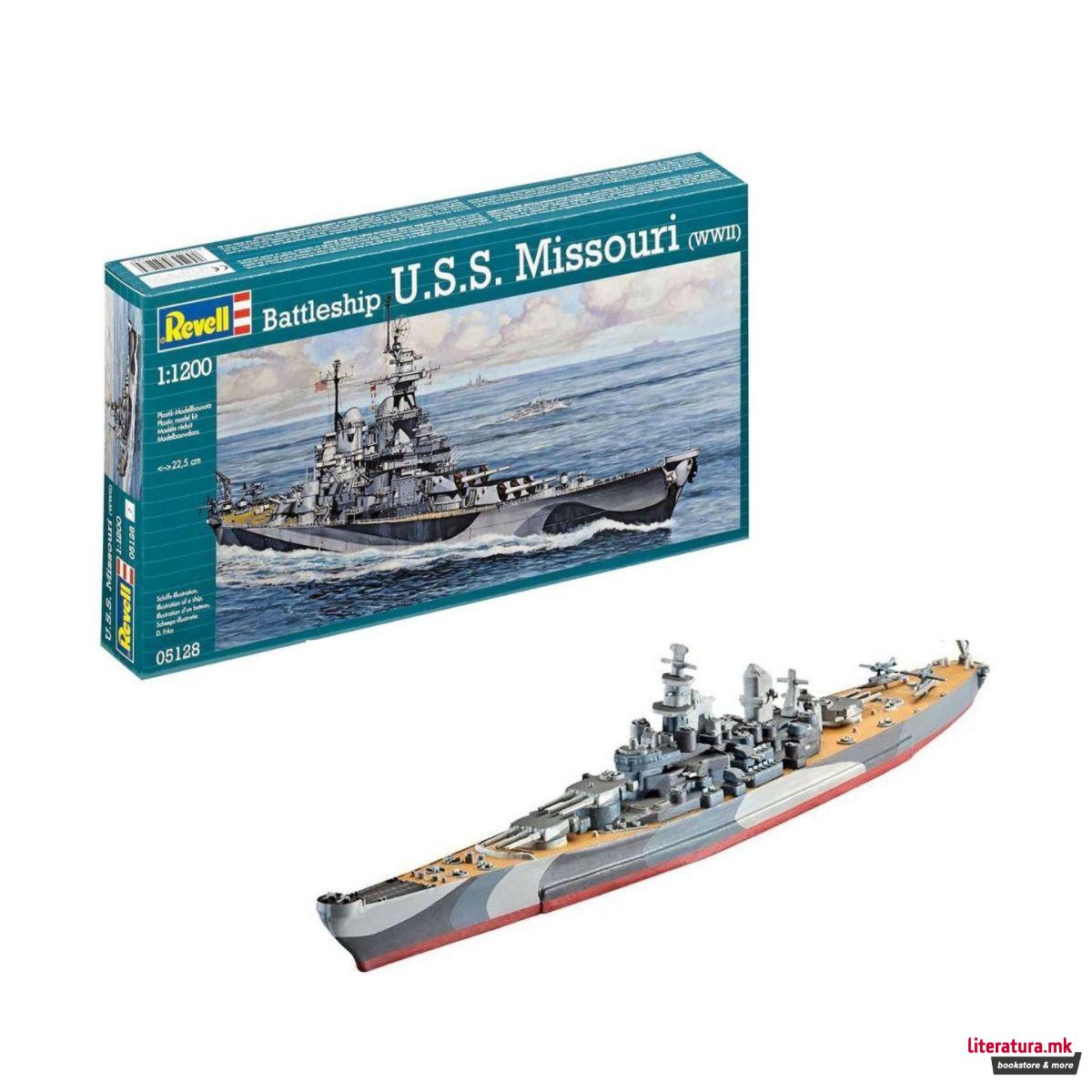 Макета, Battleship USS Missouri WWII, 1:1200