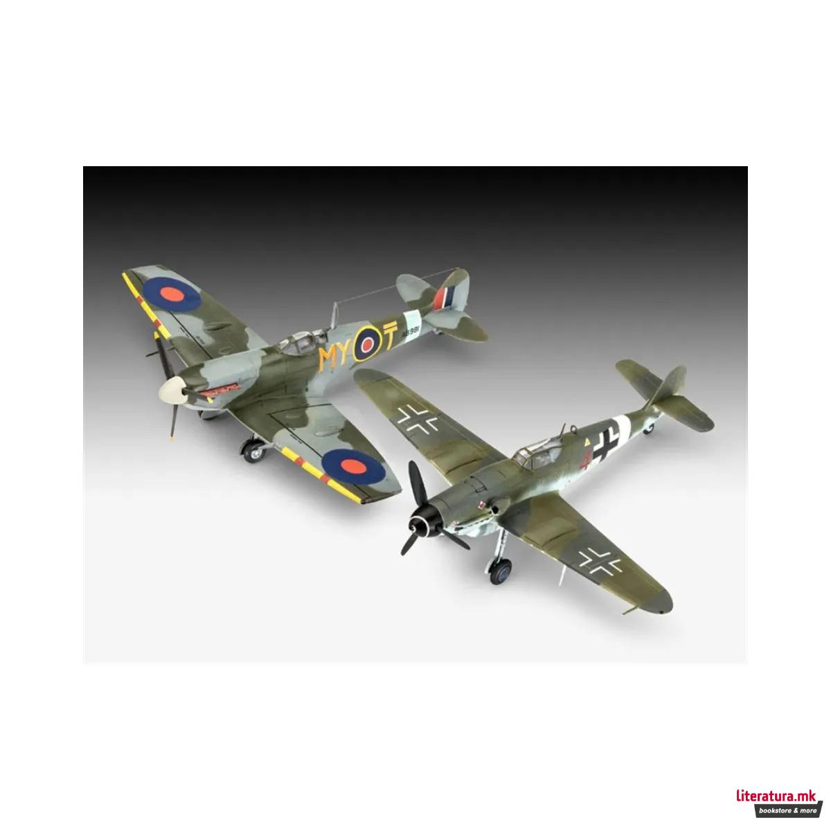 Макета, Bf109G-10 & Spitfire Mk.V - Combat Set, 1:72