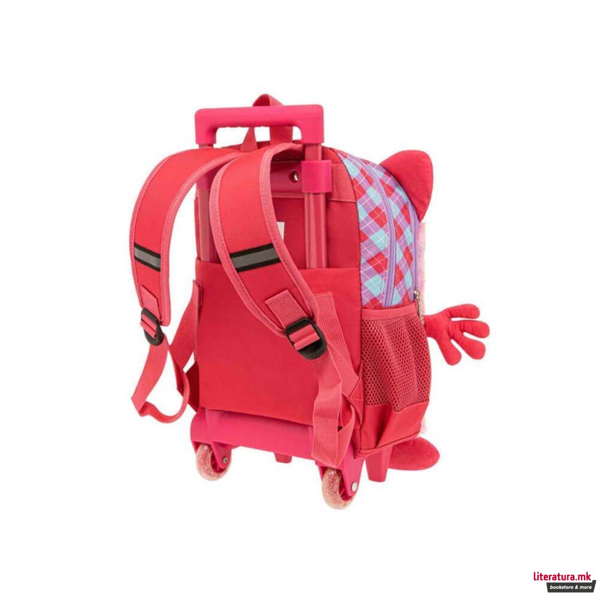 Детски ранец со тркалца, Los Ninos, Pink Cyclops