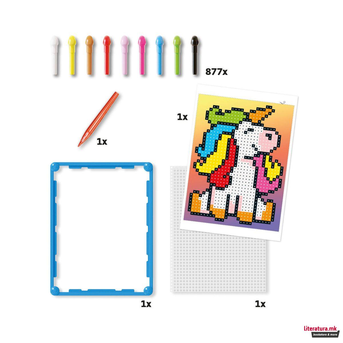 Сет за игра со пинови, Pixel Art (Basic) - Unicorn