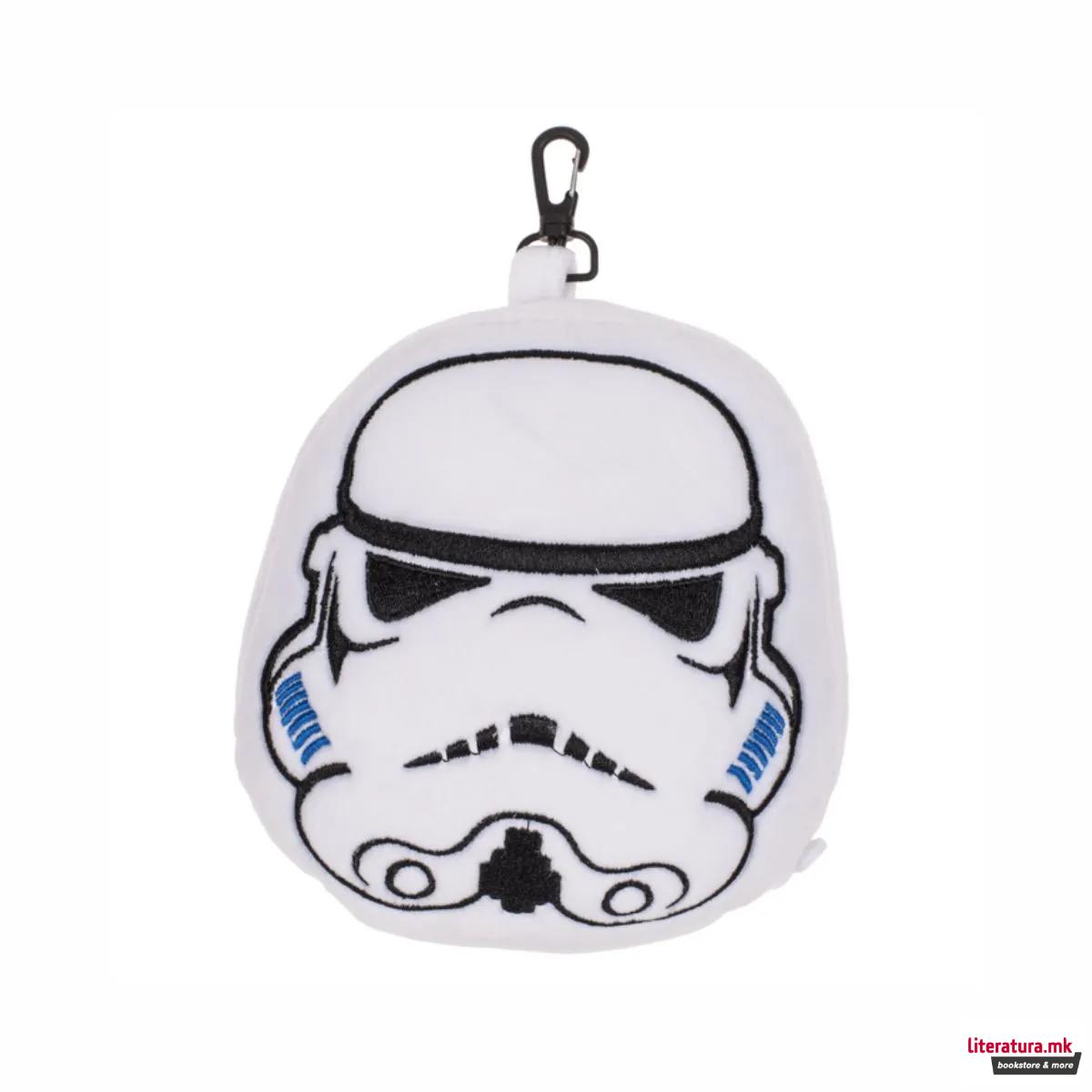 Детска плишана перница за патување со маска за очи - Stormtrooper