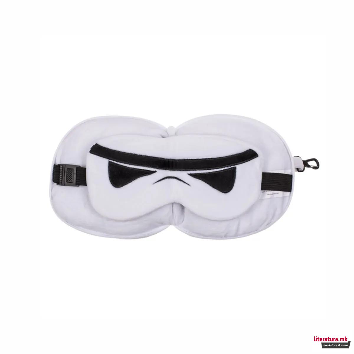 Детска плишана перница за патување со маска за очи - Stormtrooper