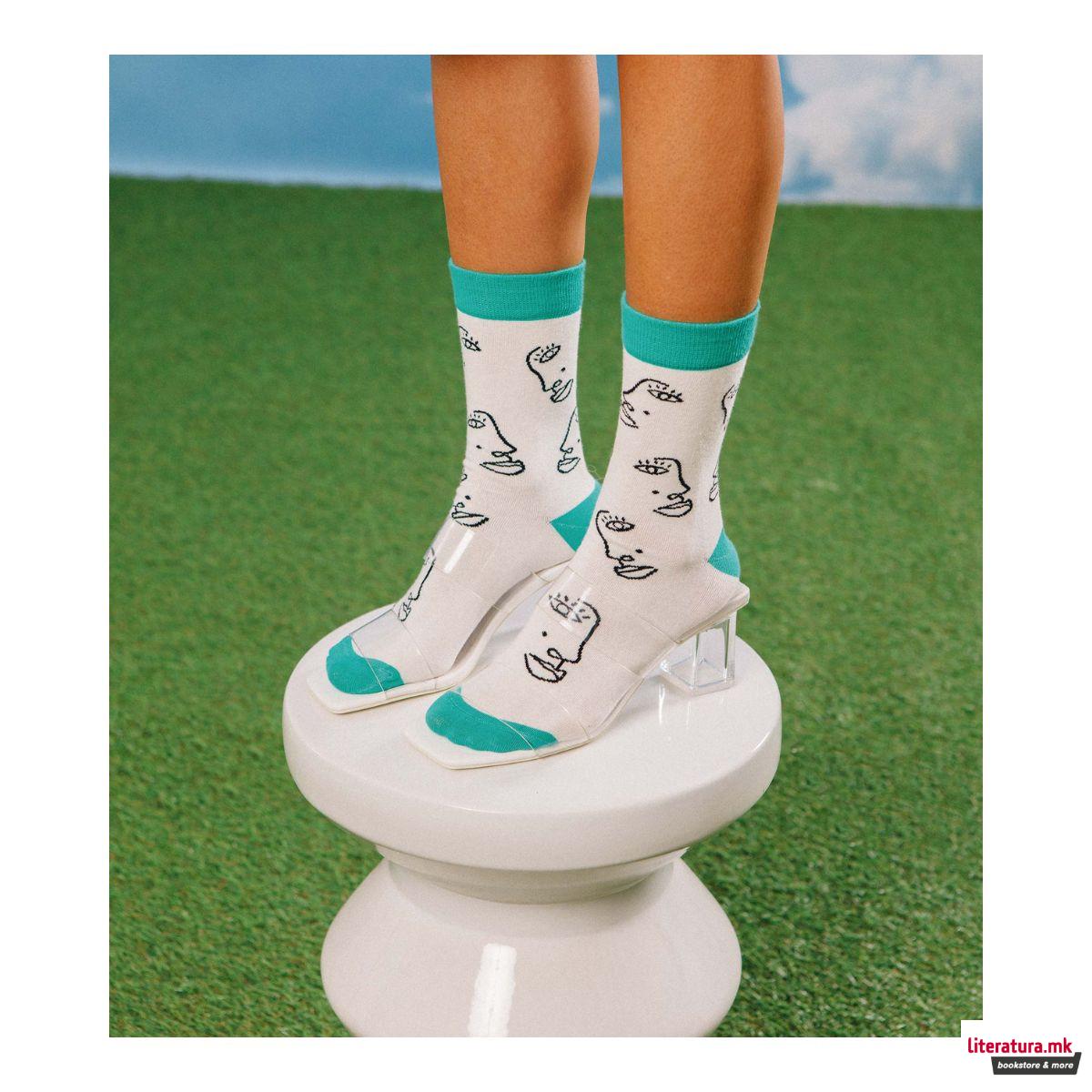 Чорапи, Eat My Socks - Doodle Face - Green
