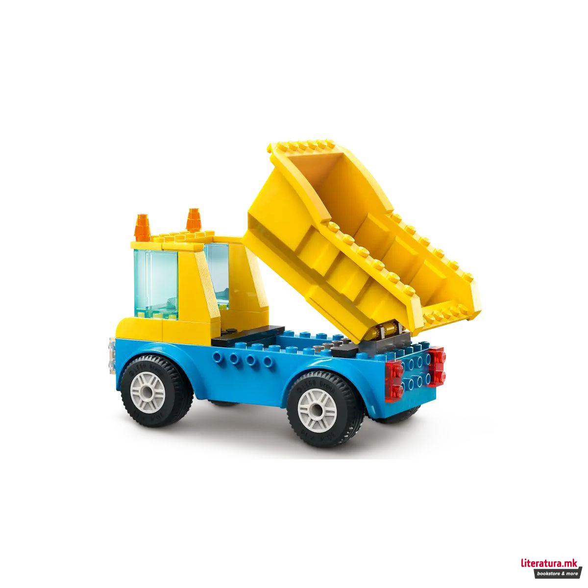 LEGO коцки, City, Construction Trucks and Wrecking Ball Crane