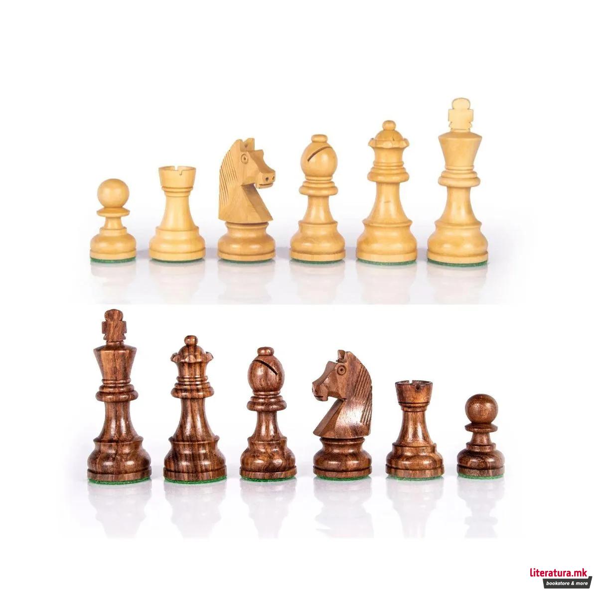 Фигури за шах - рачна изработка, Staunton Wooden Weighted Chessmen, 9.5 cm