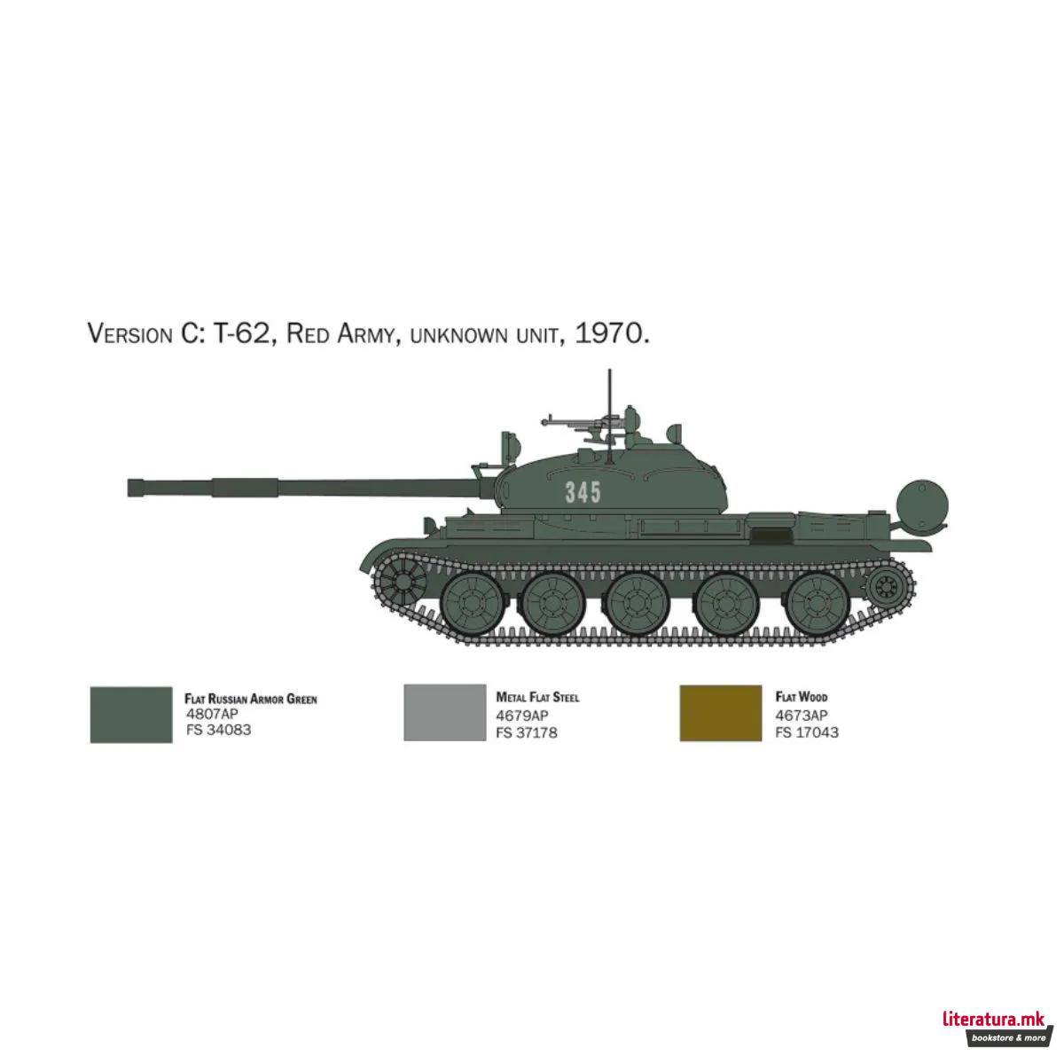 Макета, T-62, 1:72