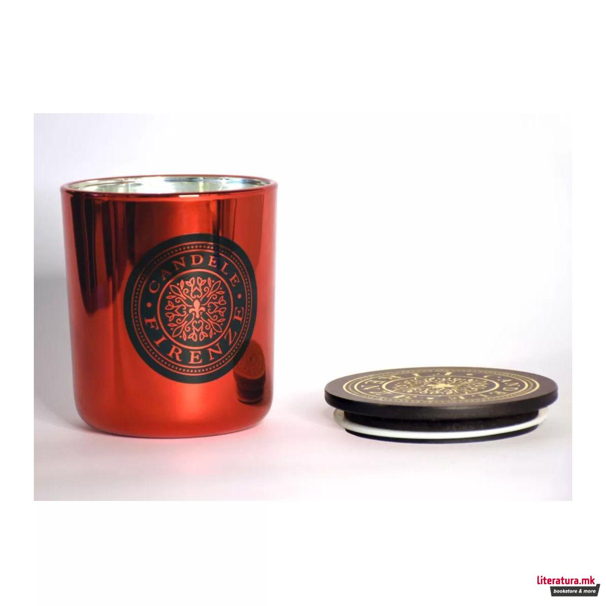 Свеќа, Candele Firenze Glass, металик црвена