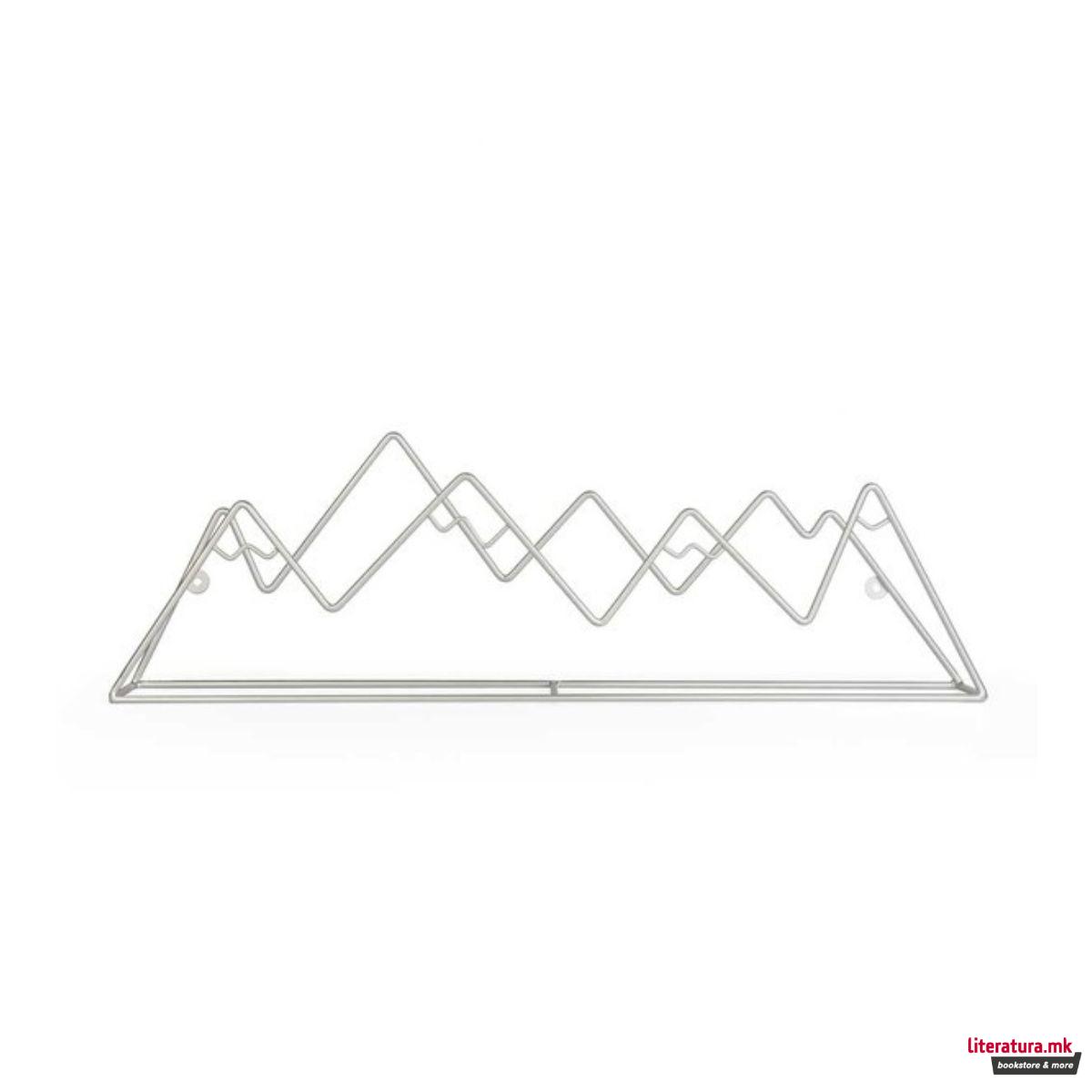 Метална ѕидна закачалка, Mountain, сребрена