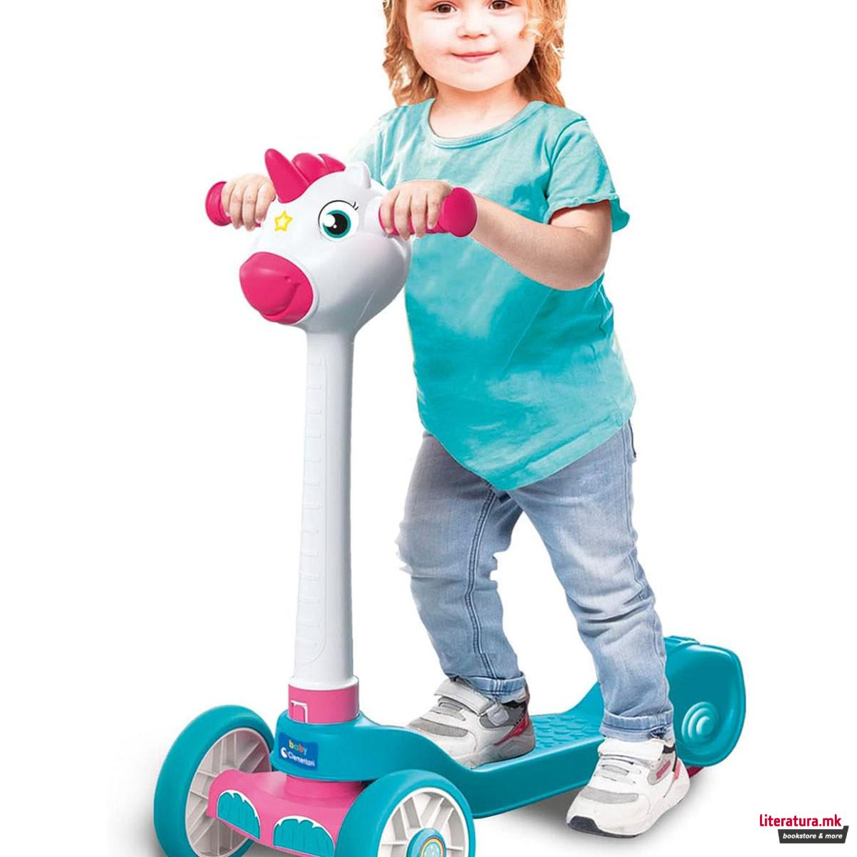 Детски тротинет, Baby Clementoni - Unicorn Push Scooter